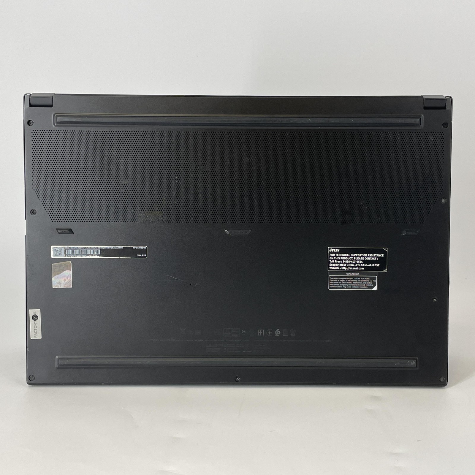 MSI Stealth GS66 15.6 Black 240Hz 2K i9-12900H 64GB 1TB SSD RTX 3080 Bent Frame