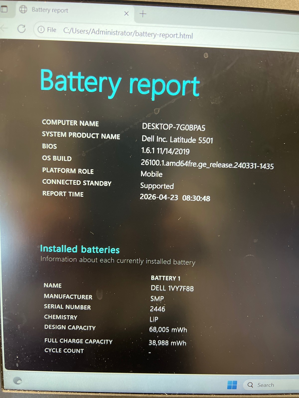 Dell Latitude 5501 Intel Core i5-9400H 4 GB 128GB SSD 15.6″