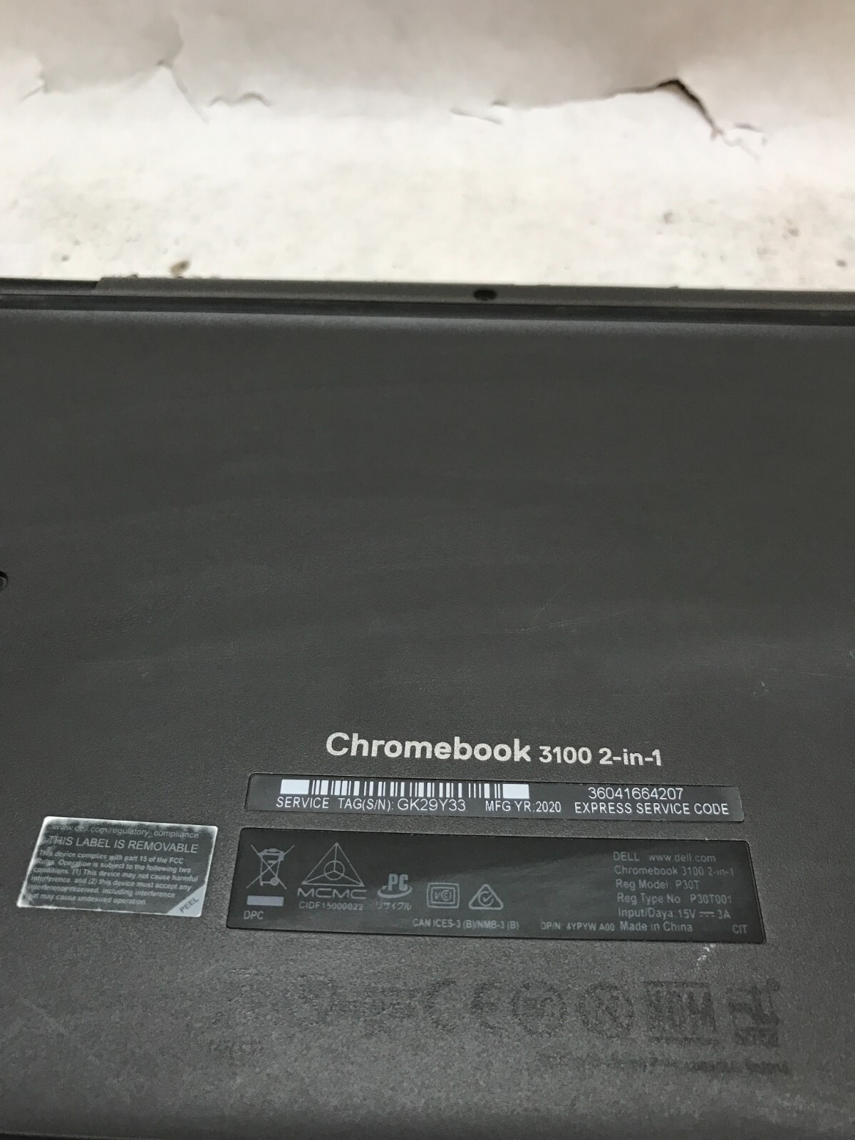 Dell 3100 2-in-1 Chromebook 11.6″ Intel Celeron 4GB RAM 16GB eMMC Case Peel – DW