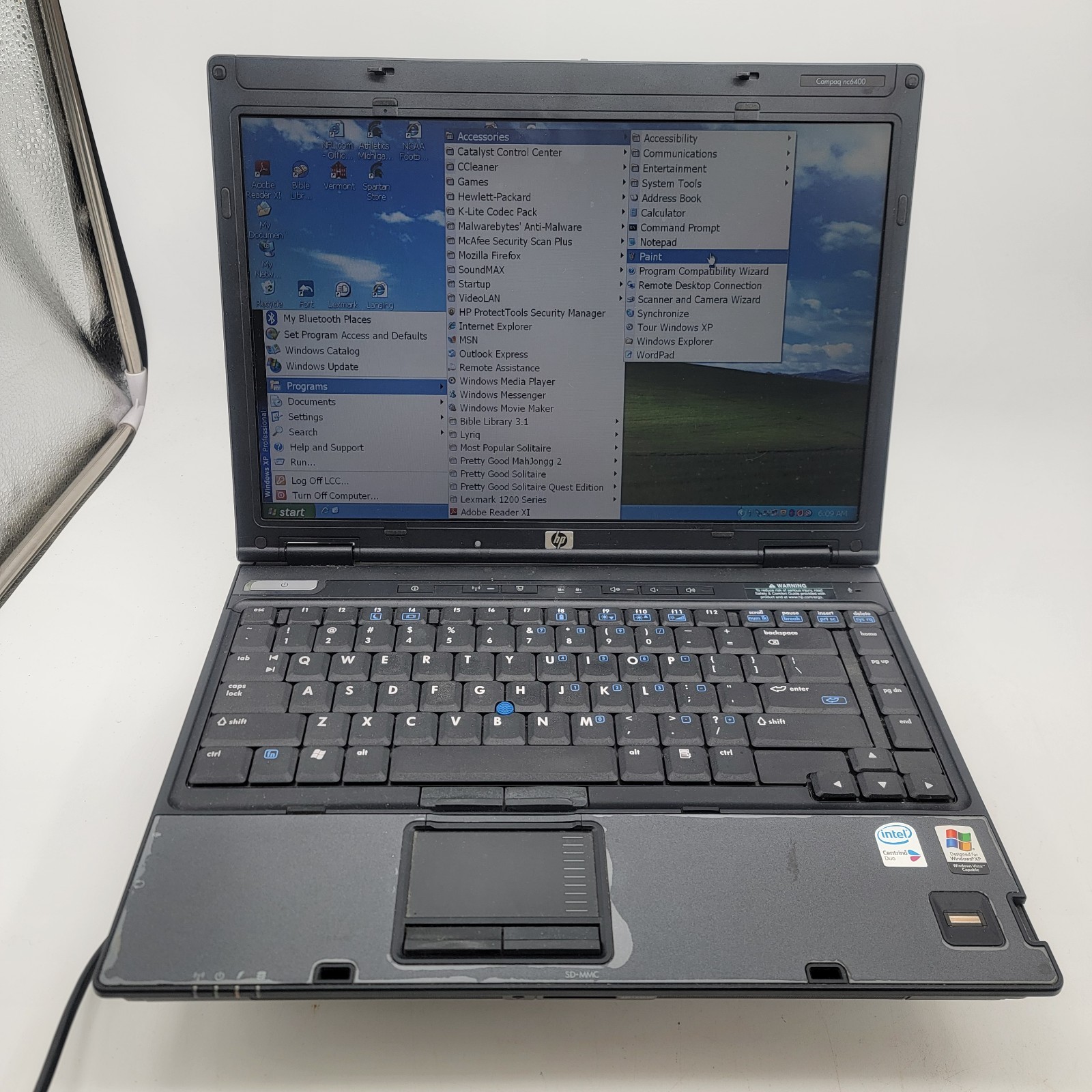 Vintage HP Compaq nc6400 Laptop – Windows XP Pro – Works – Charger Included