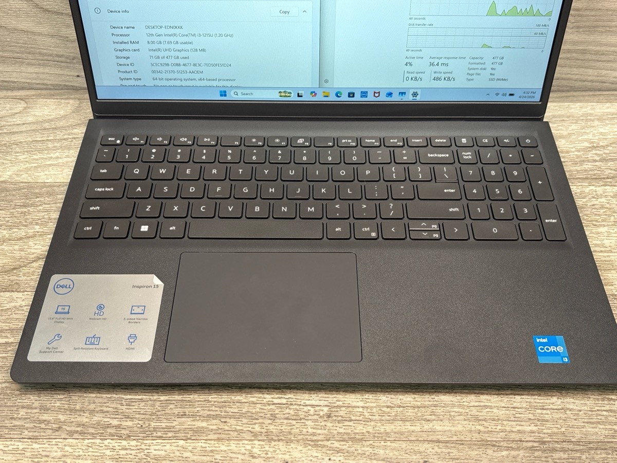 Dell Inspiron 15 3520 I3 8GB 512GB SSD Windows 11 Laptop (A1D031086)