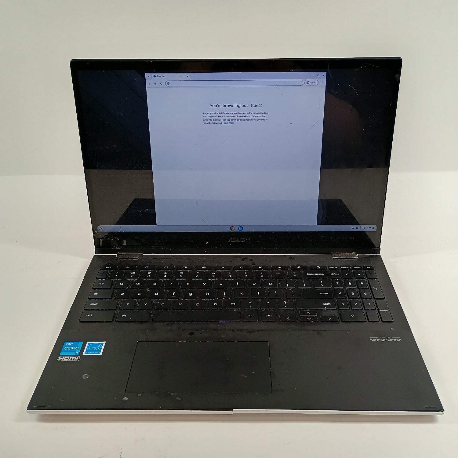 Broken Asus Chromebook C536E 15.6″ i3-1115G4 3.0GHz 8GB RAM 128GB SSD Cracked