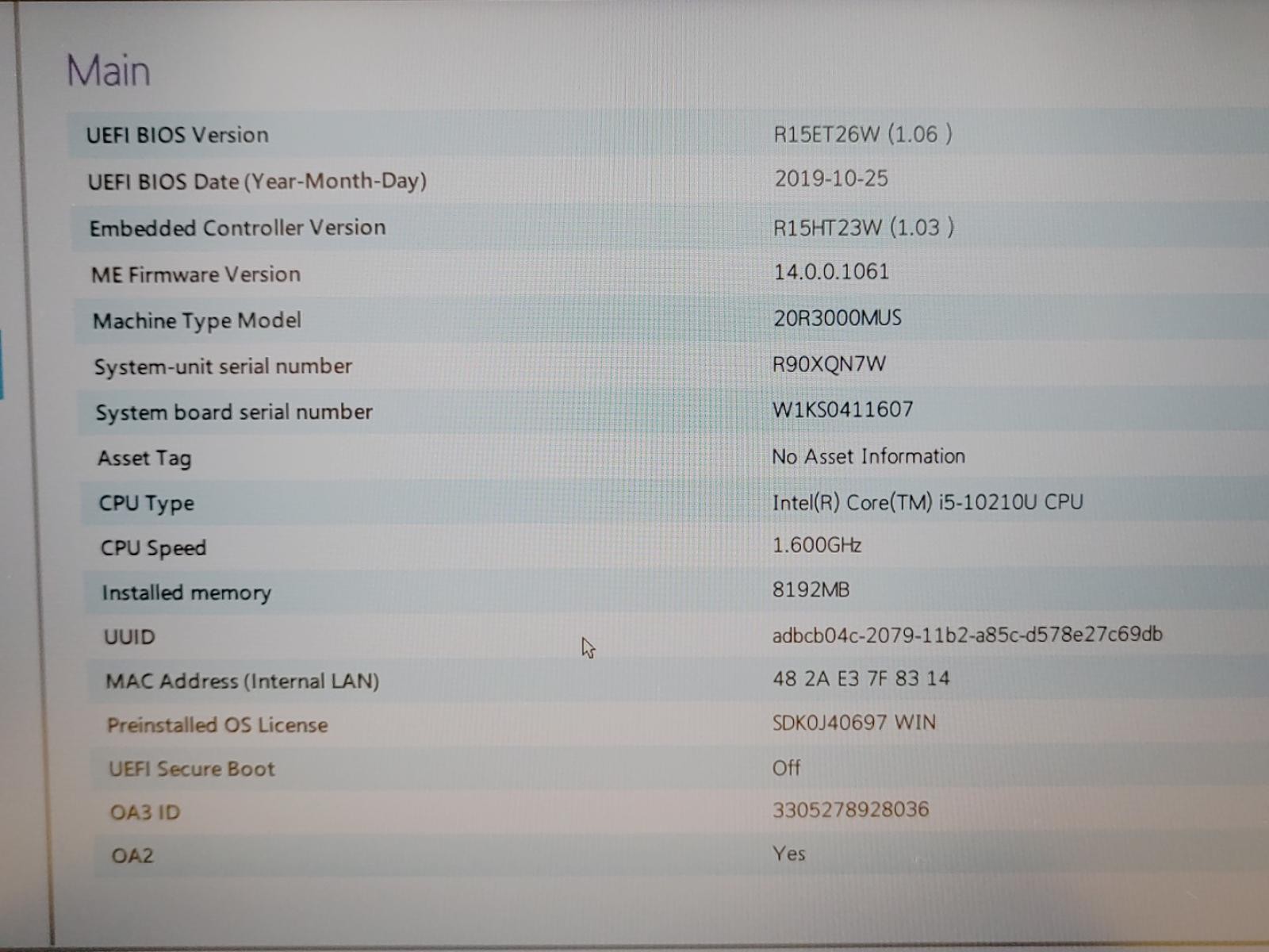 Lenovo ThinkPad L15 13.3″ Intel i5-10210U 8GB *NO SSD/NO OS/NO AC* ***READ***