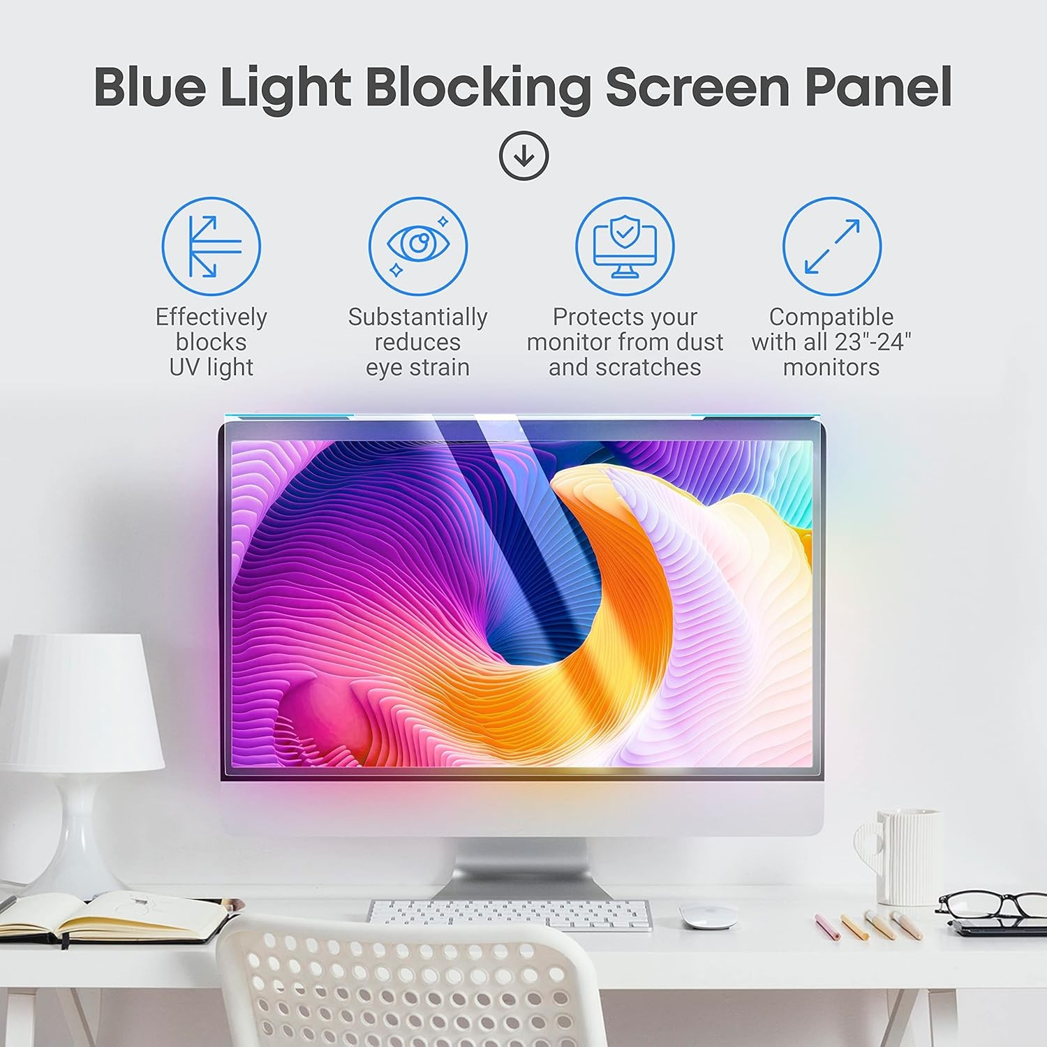 Blue Light Screen Protector for 23, 23.6, 23.8, 24 Inch Laptop – Anti-UV Film