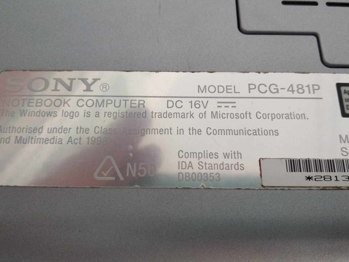 sony vaio pcg tr1 30gb 256mb real working vintage