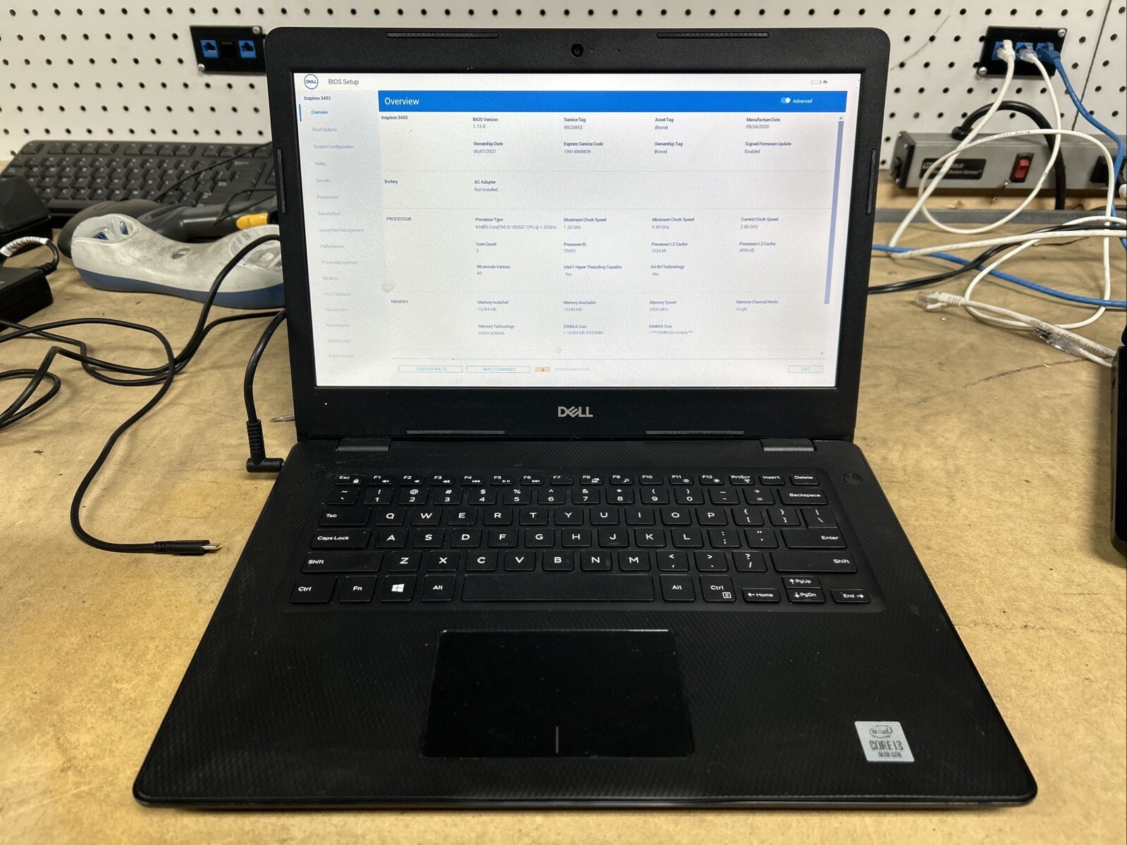Dell Inspiron 3493 14″ HD i3-1005G1 16GB RAM No Battery/OS/SSD