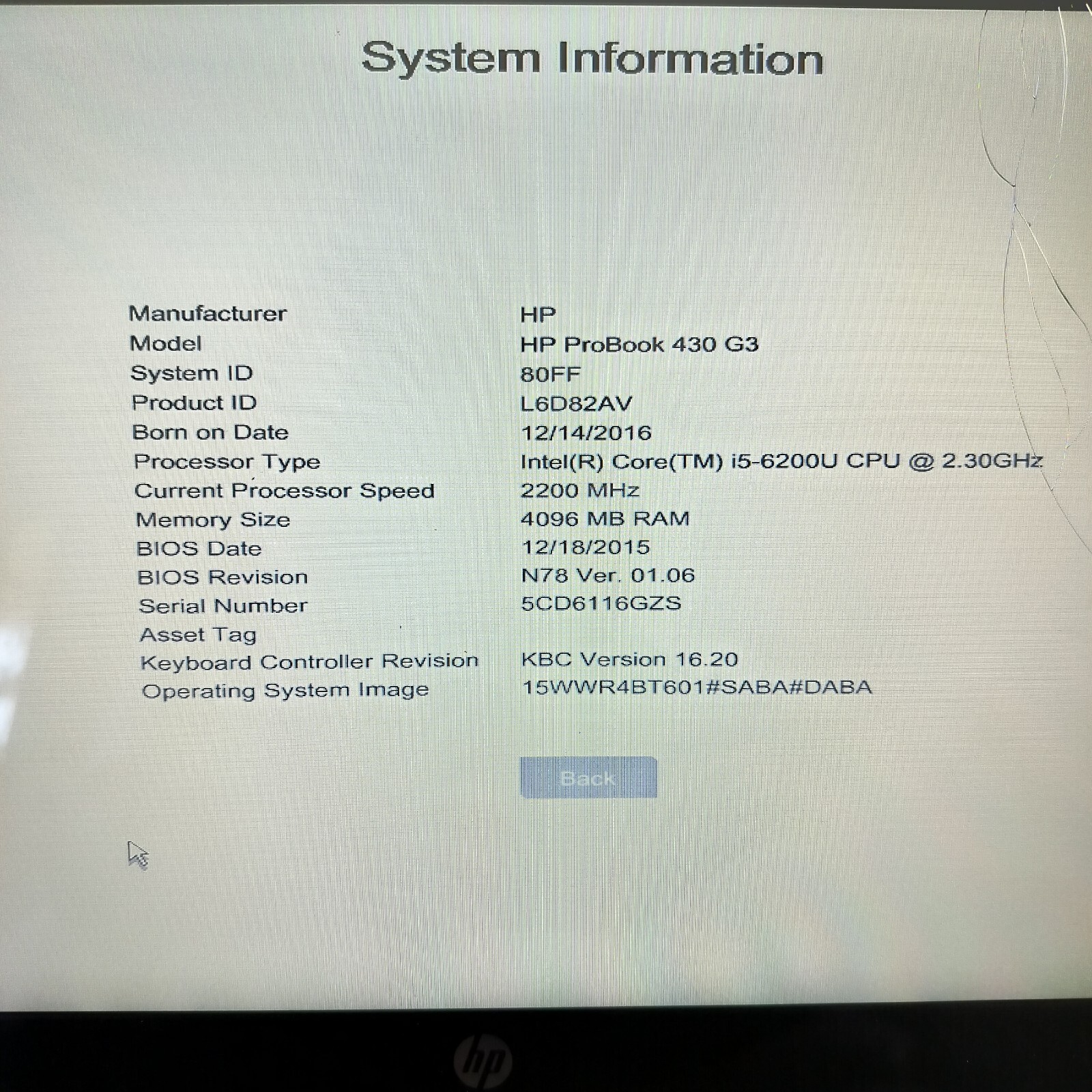 HP ProBook 430 G3 | i5-6200U 2.3GHz | 4GB RAM DDR3| 500GB SSD | Adapter