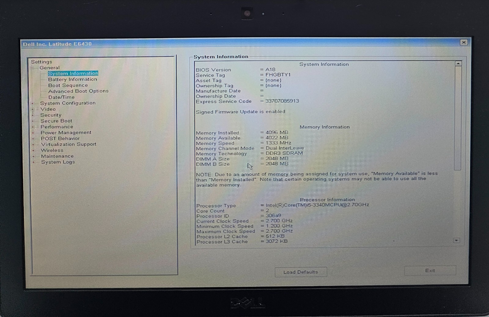 Dell Latitude E6430 14″ Laptop Intel Core i5-3340M 4GB Ram NO HD/OS/BATT (FL)