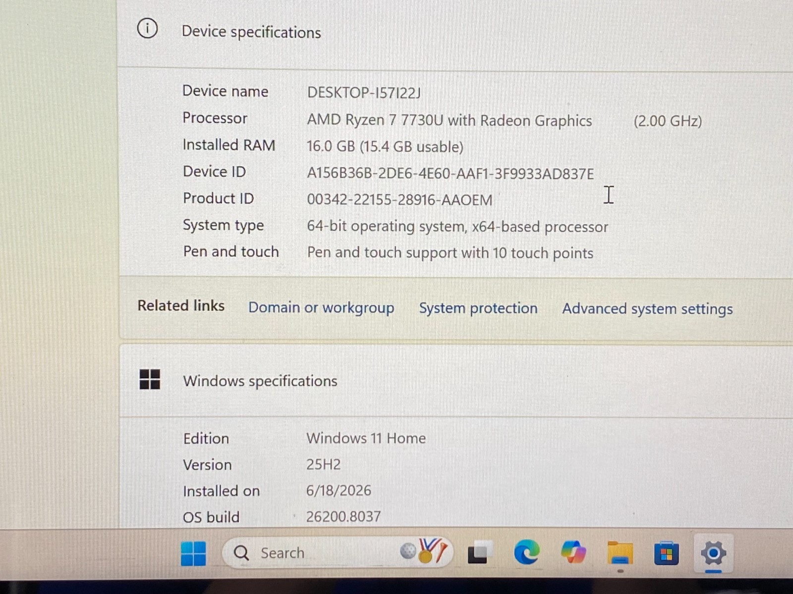 LENOVO IDEAPAD FLEX 5 14″ RYZEN 7 7730U@2.00GHz 16GB RAM 512GB NVMe W11H TOUCH