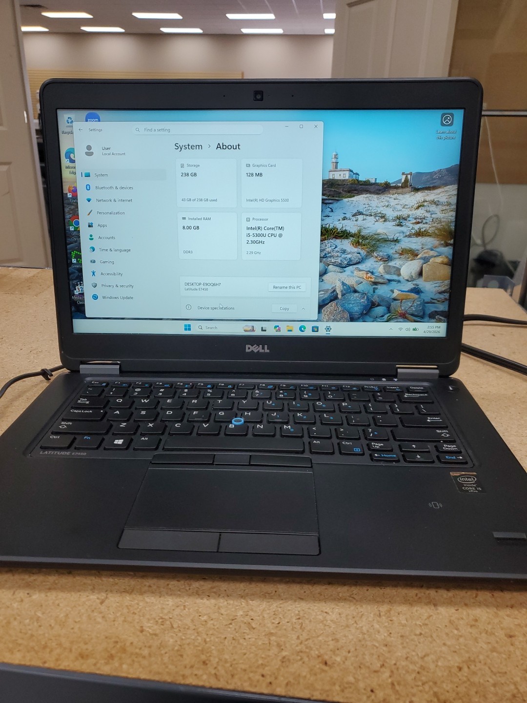 DELL Latitude E7450 14″ Intel Core i5-5300U 8GB RAM 256gb SSD W11P 042926-7
