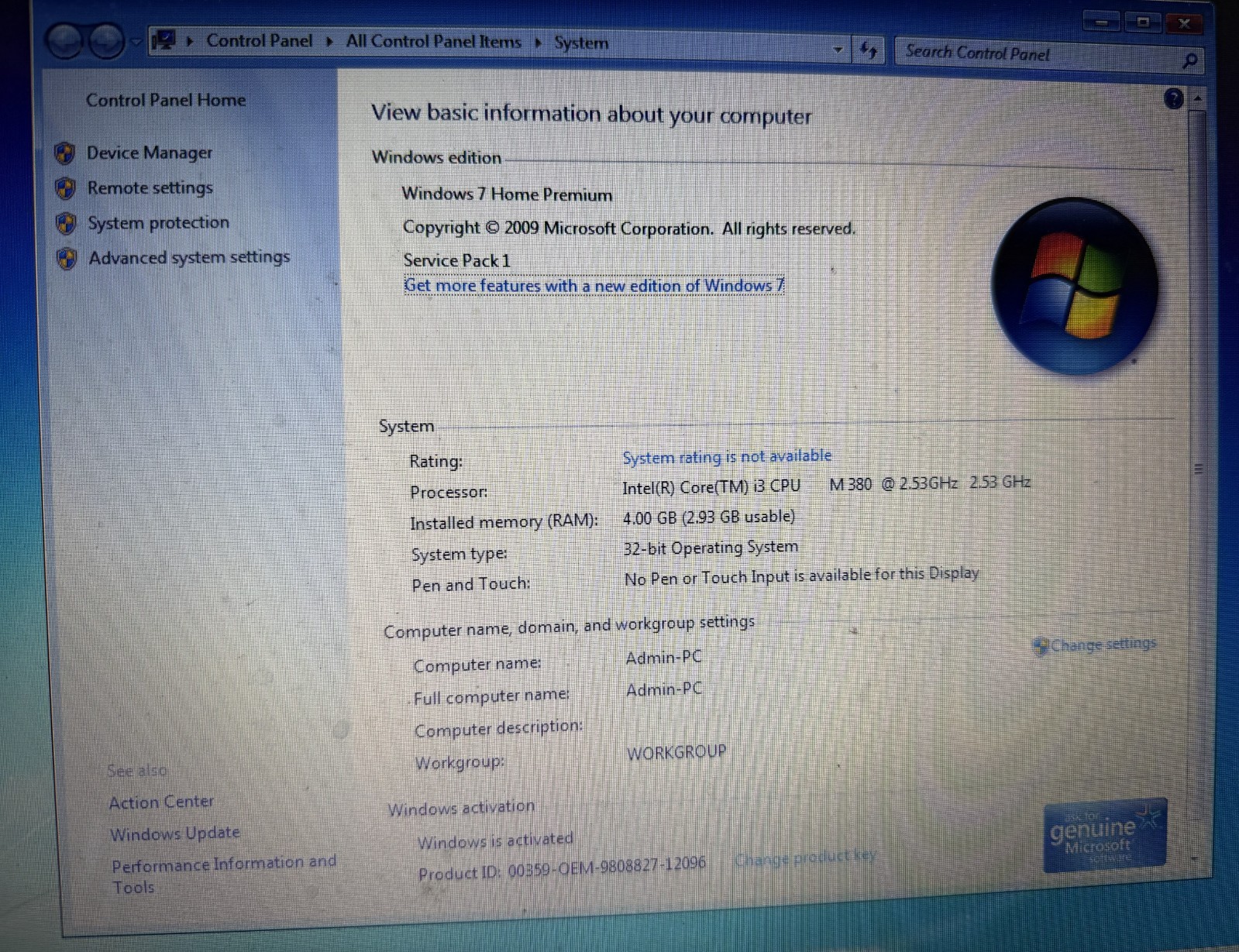 Lenovo IdeaPad Z560 15.6 Laptop Intel i3 M380 2.53 GHz 4 GB RAM 300GB *READ*