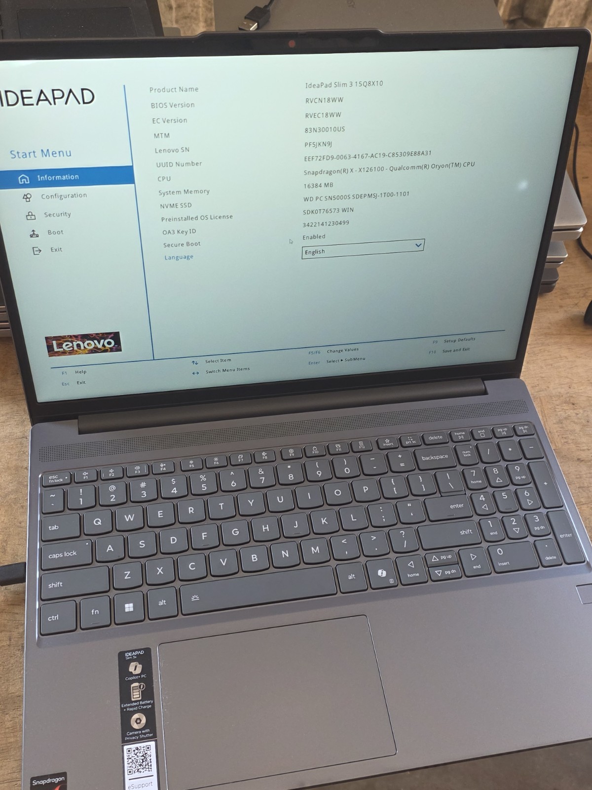Lenovo IdeaPad Slim 3x 15Q8X10 15.3″ WUXGA Touch Snapdragon X 16GB 1TB Kn9j B