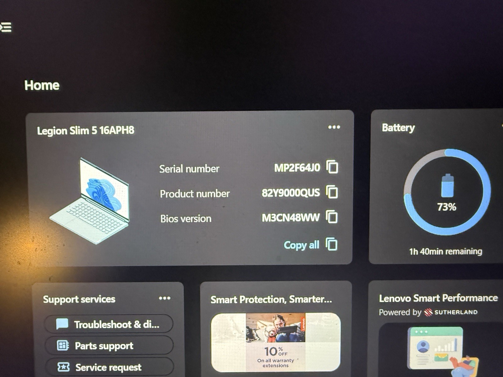 Lenovo Legion Slim 5 16APH8 Laptop Silver 16 Inch Nvidia RTX 4060