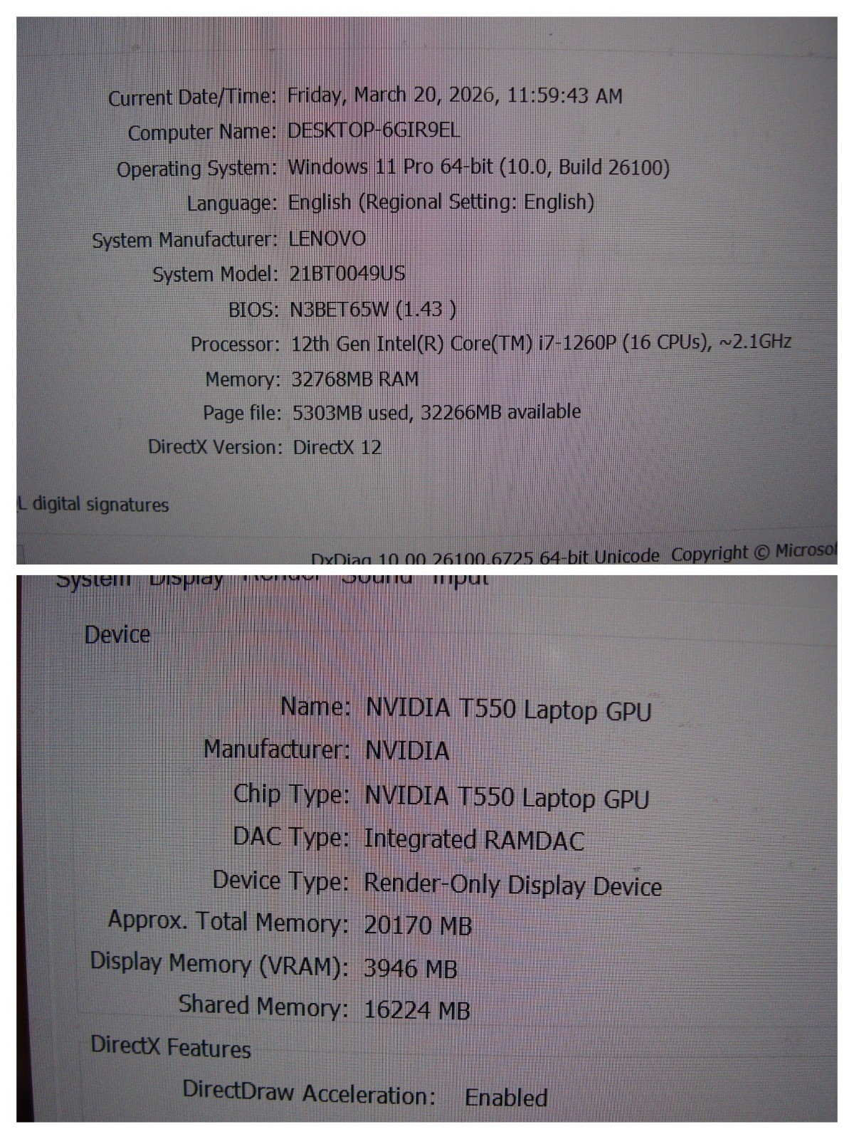 Lenovo ThinkPad P16 Gen 1 16″ WUXGA core i7-1260P 2.1Ghz 32GB RAM 1TB SSD T550