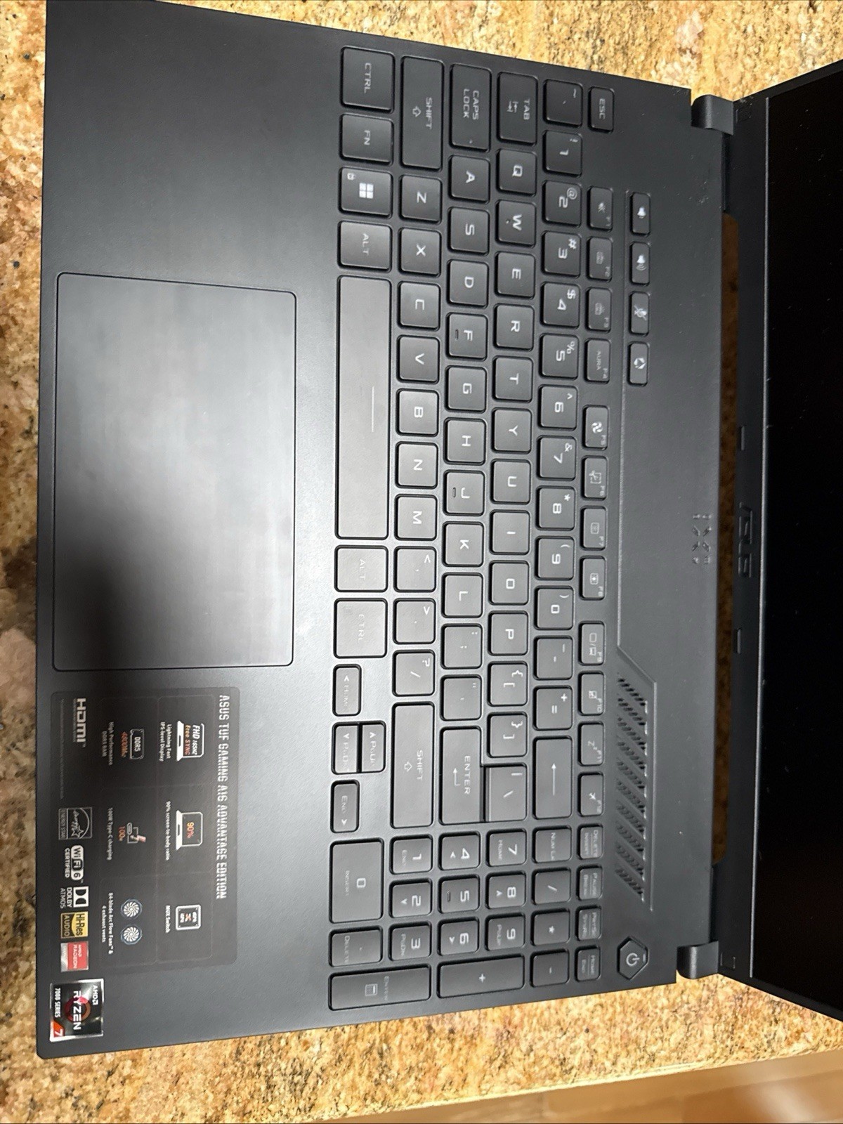 ASUS TUF Gaming 15.6″ Ryzen 7 500B SSD RTX 4050 Win11 Black used once