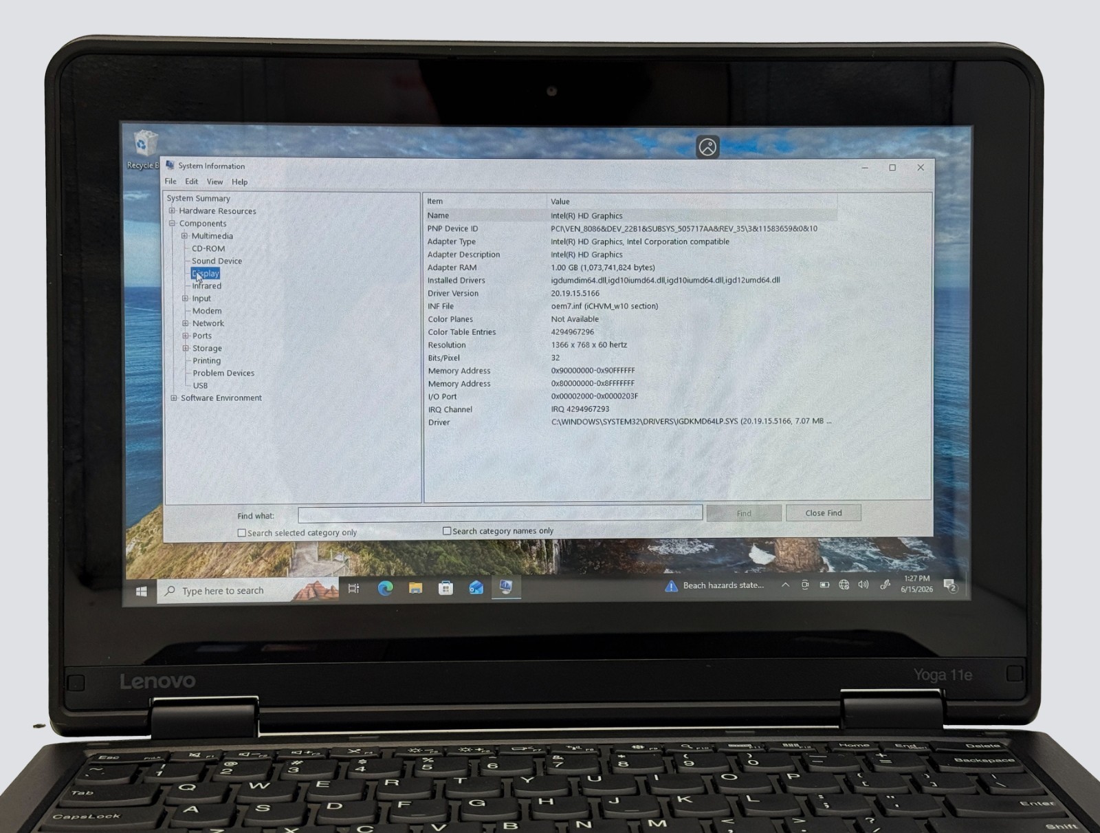 Lenovo Thinkpad Yoga 11e 3rd Gen Celeron N3160 1.6GHz 4GB RAM 128GB HD Win 10P