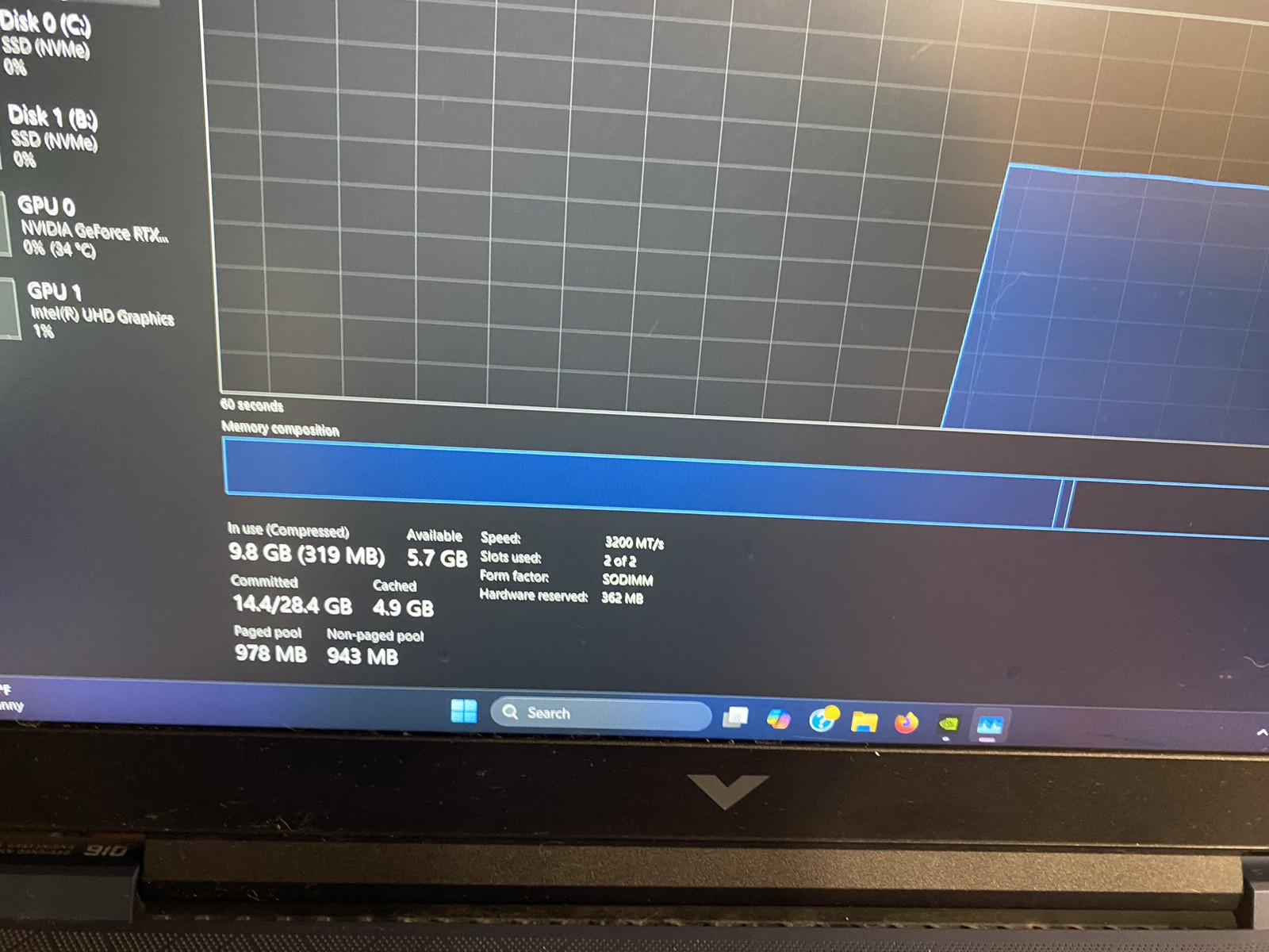 HP Victus 16-D0023DX 16.1″ FHD I5-11400H 16GB 1.2tb SSD RTX 3050 W11H Laptop