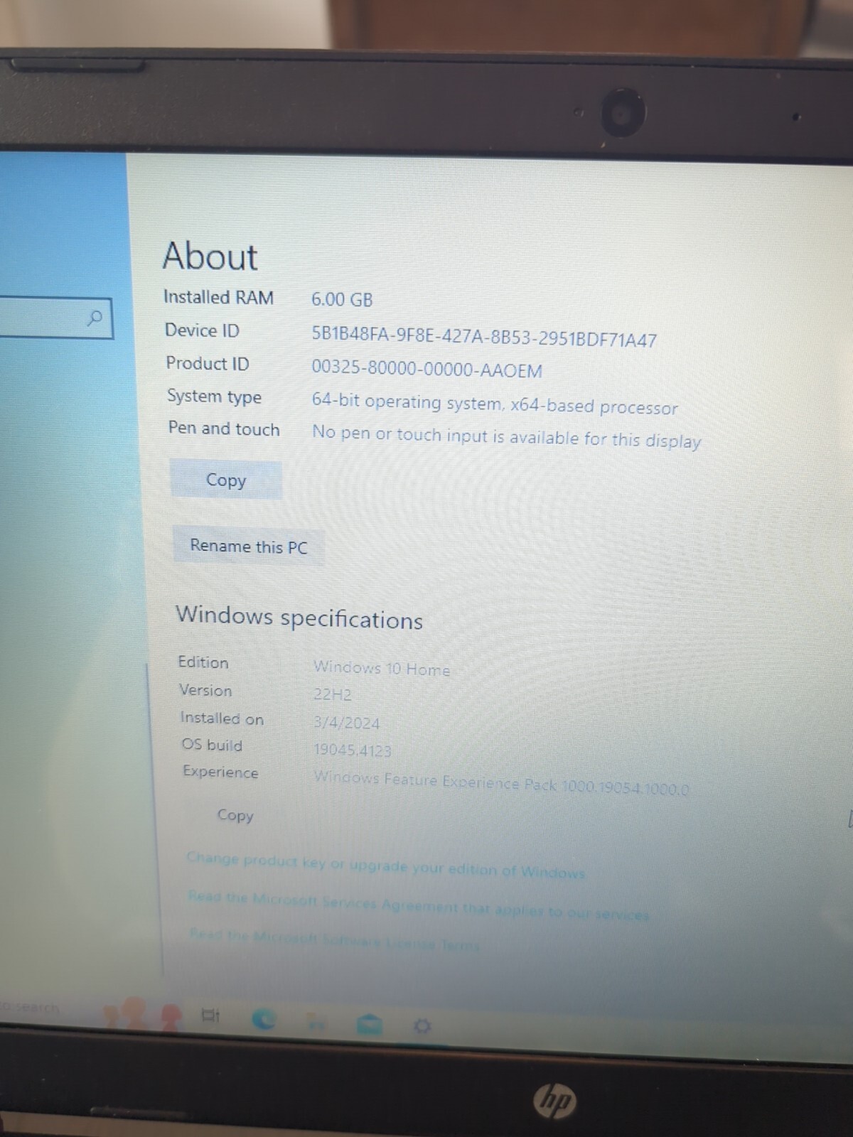 HP Notebook 15, 15.6in Screen, Grey, Factory Default