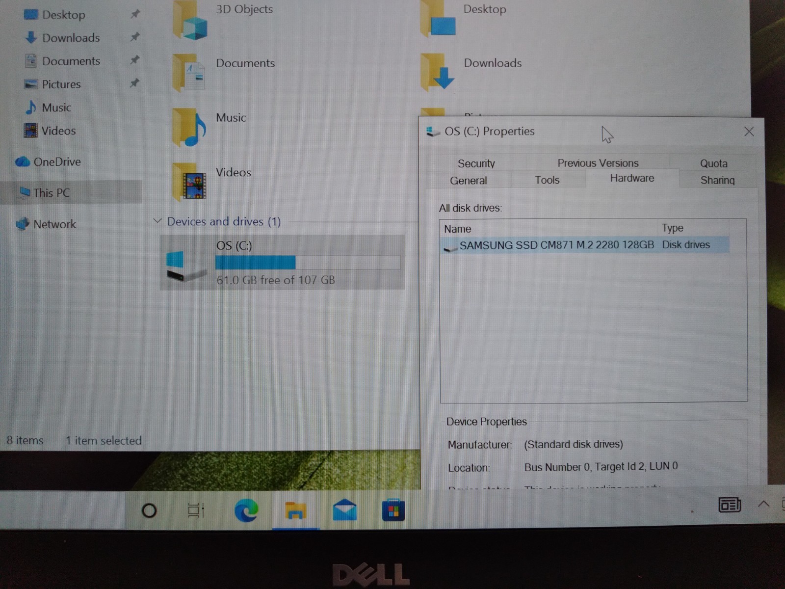 Dell XPS 13 9350, Intel Core i3-6100U @ 2.3GHz, 4GB RAM, 128GB NVMe SSD, W10Home