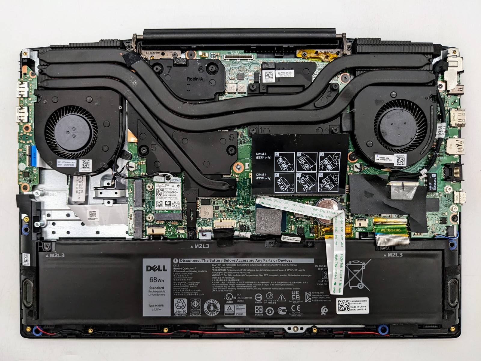 Dell G5 15 5500 15″ FHD I7-10750H GEFORCE RTX 2070 Motherboard Palmrest *READ*