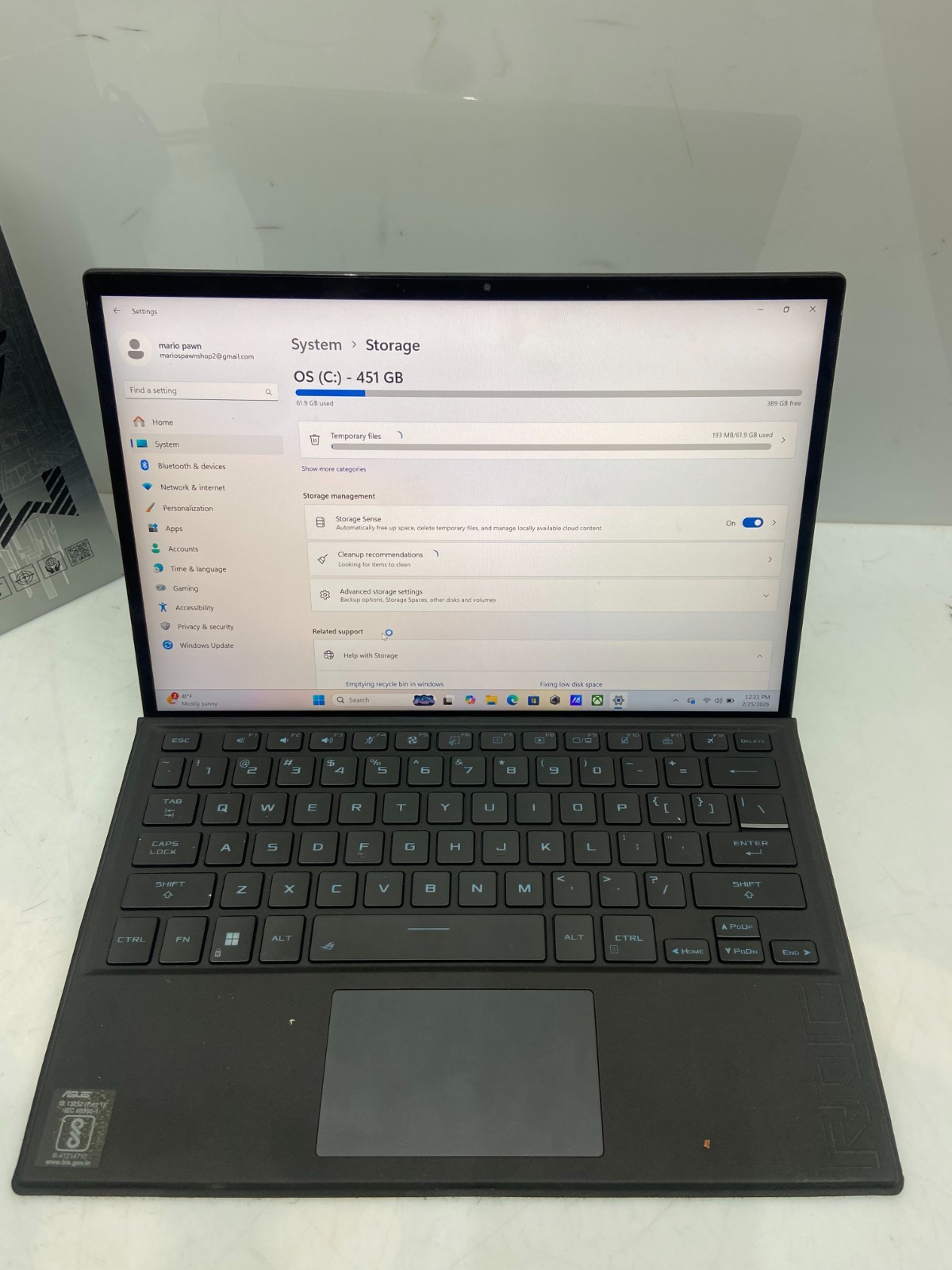 Asus ROG Flow Z13 GZ301Z 13.4″ i5-12500H 2.5GHz 16GB RAM 512GB SSD