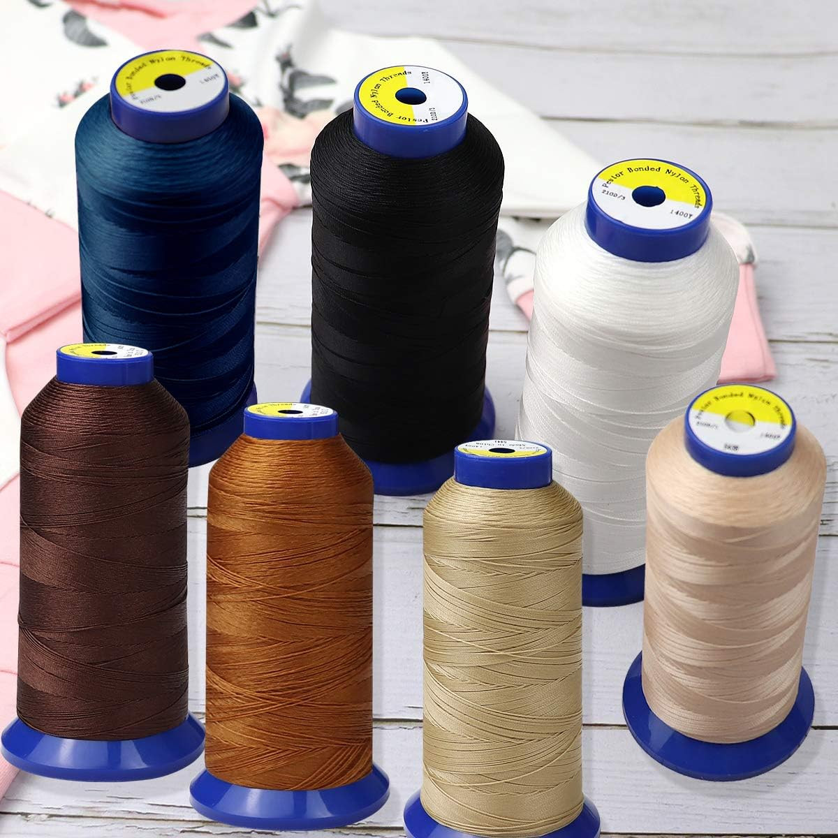 Bonded Nylon Thread for Sewing-Heavy Duty Nylon Thread for Leather, Upholstery,