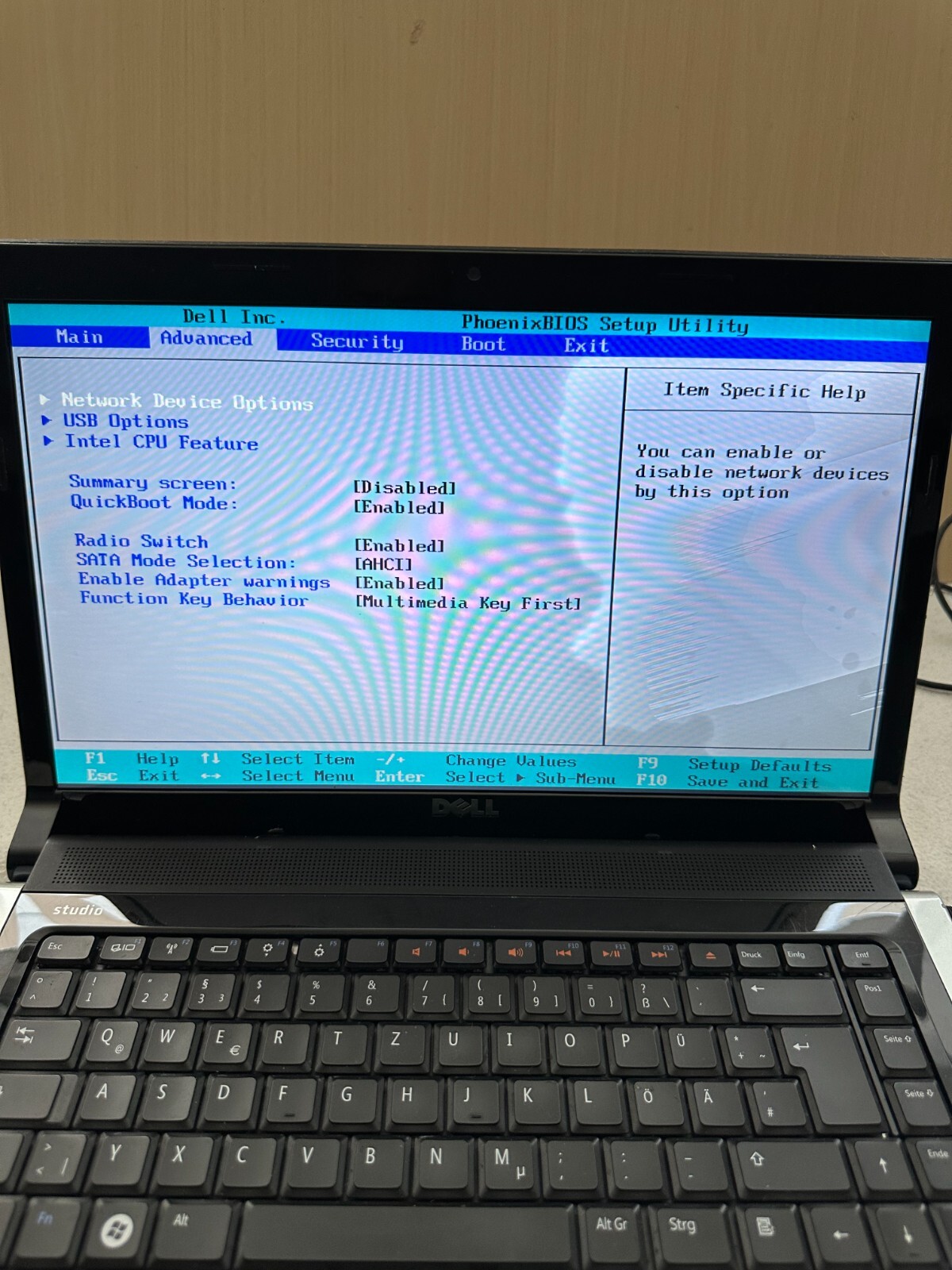 Dell PP39L Studio 1555 Laptop Intel Duo T6400 4GB RAM No HDD Display Error