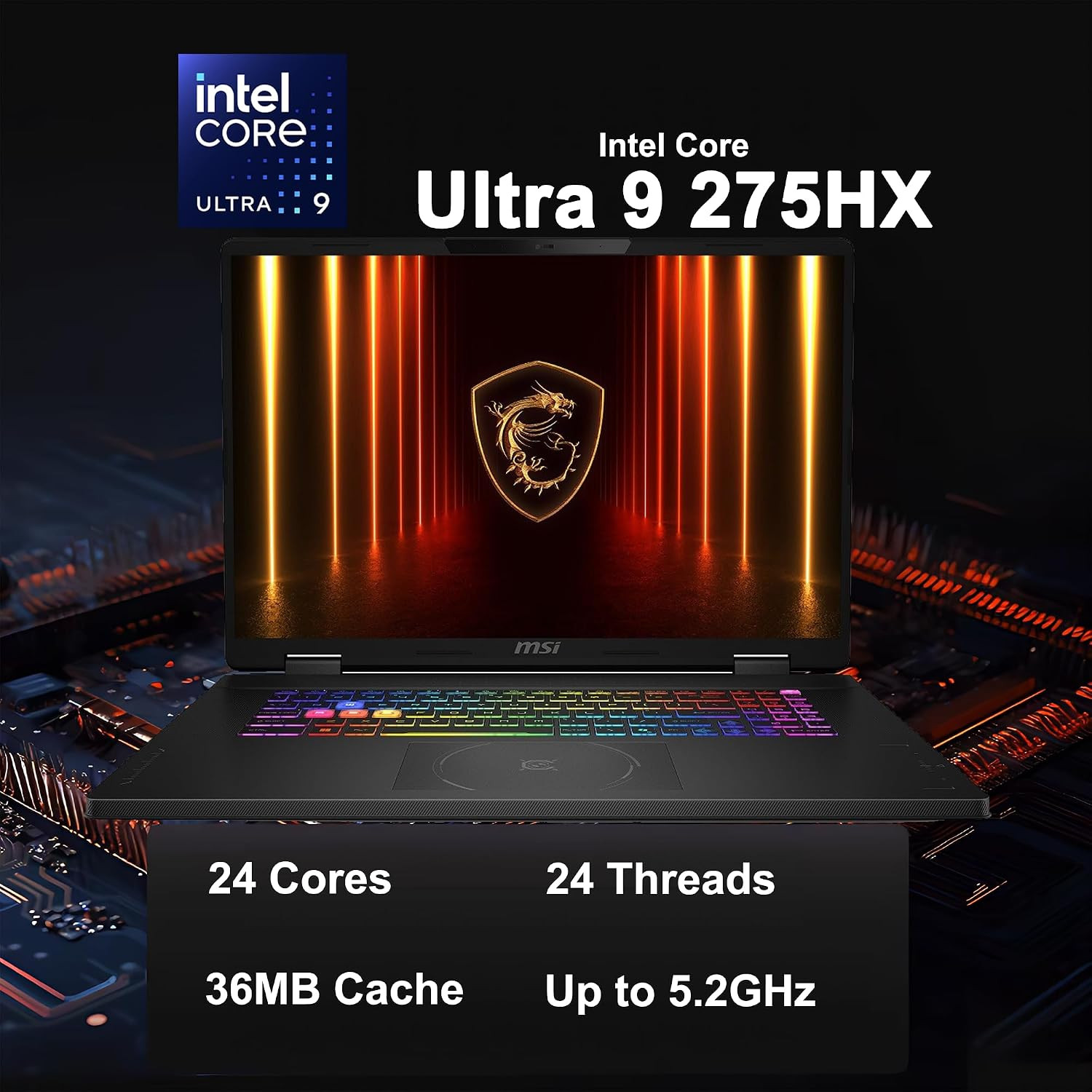 Msi Crosshair 18 HX AI Gaming Laptop 18″ QHD+ IPS 240Hz Intel 24-Core Ultra 9 27