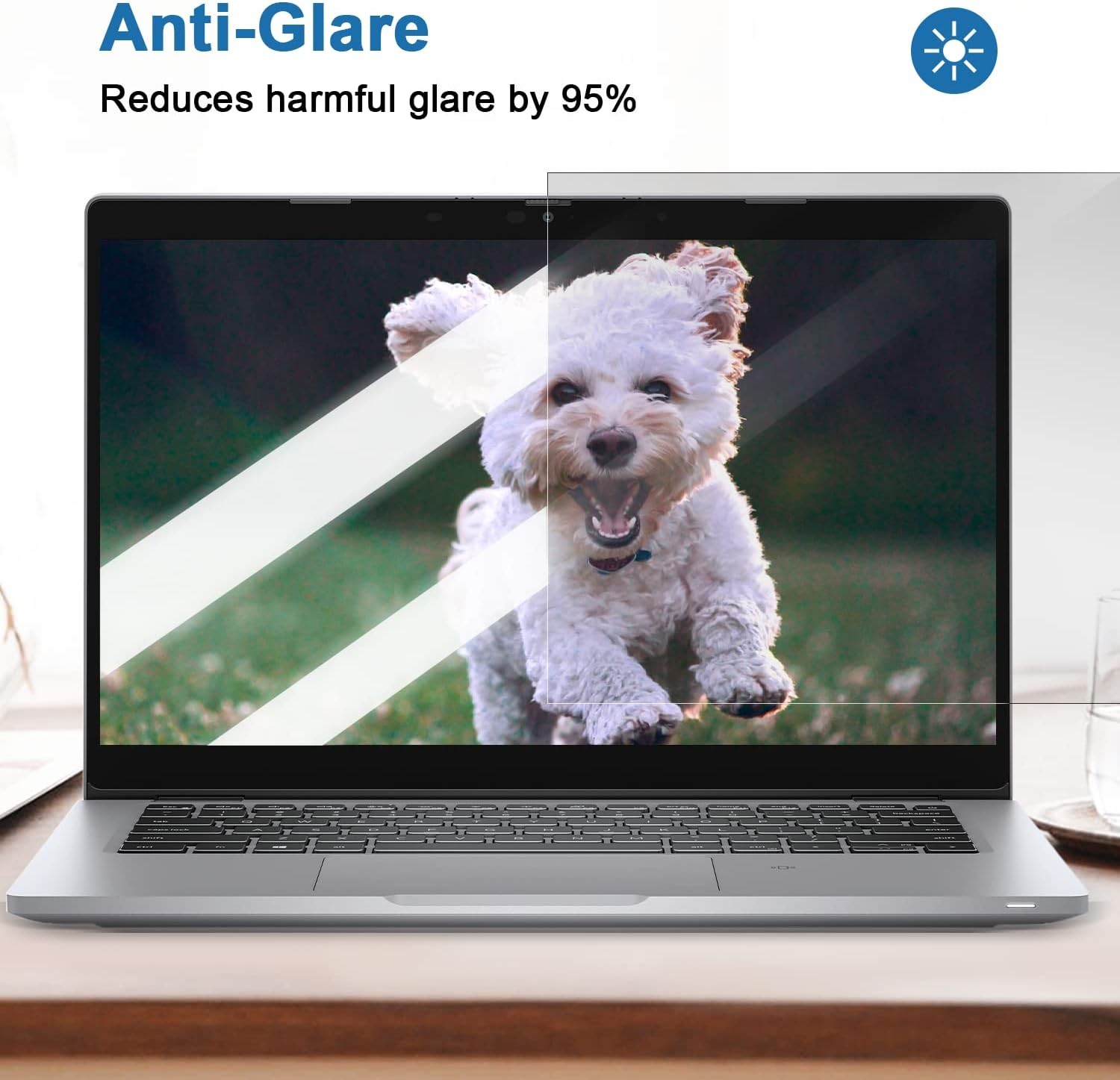 Laptop Privacy Screen 16 Inch 16:9 Aspect Ratio, Anti Blue Light Glare Filter