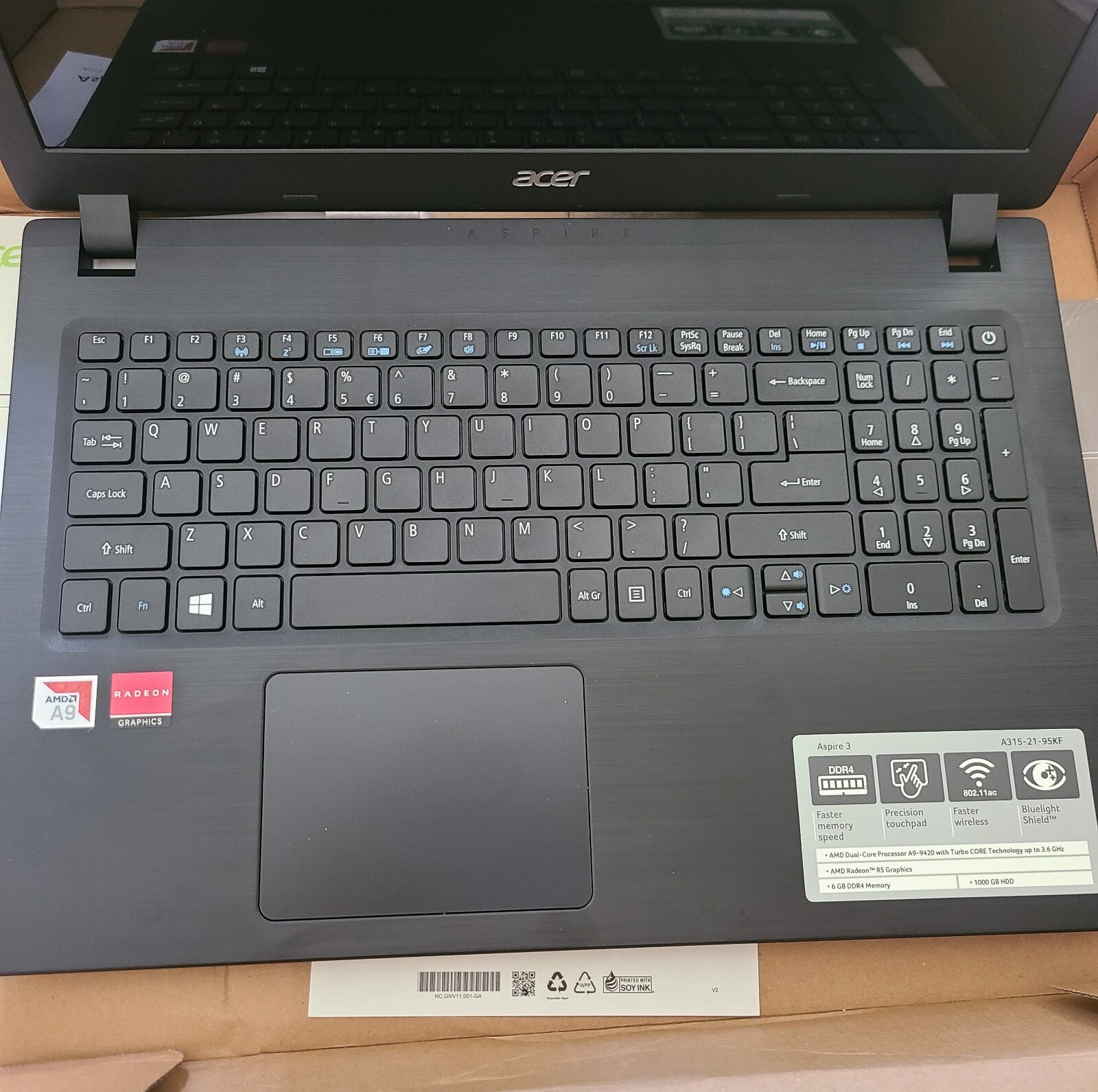 Acer Aspire 3 A315-21-95KF 15.6″ (1 TB, AMD A9 3.40 GHz, 6 GB) Laptop – Black