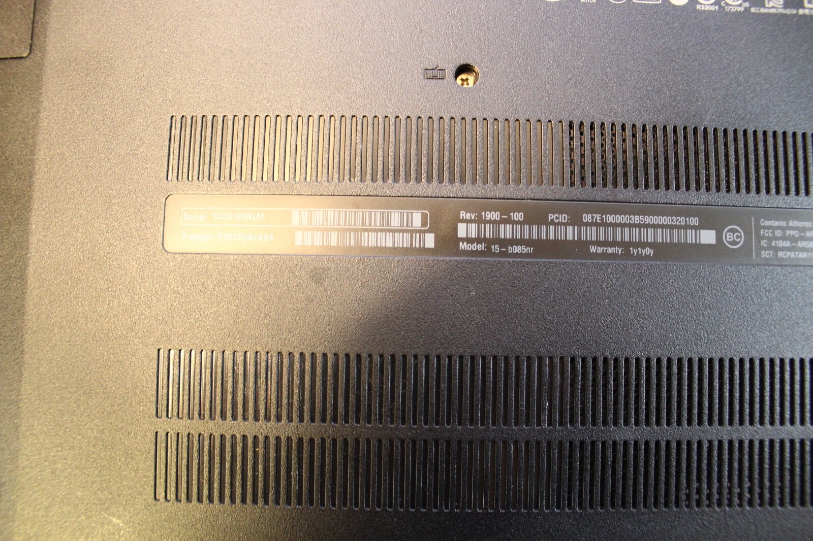 HP Pavillion 15-b085nr For Parts Posted Bios 500GB Hard Drive Wiped i3-2377M
