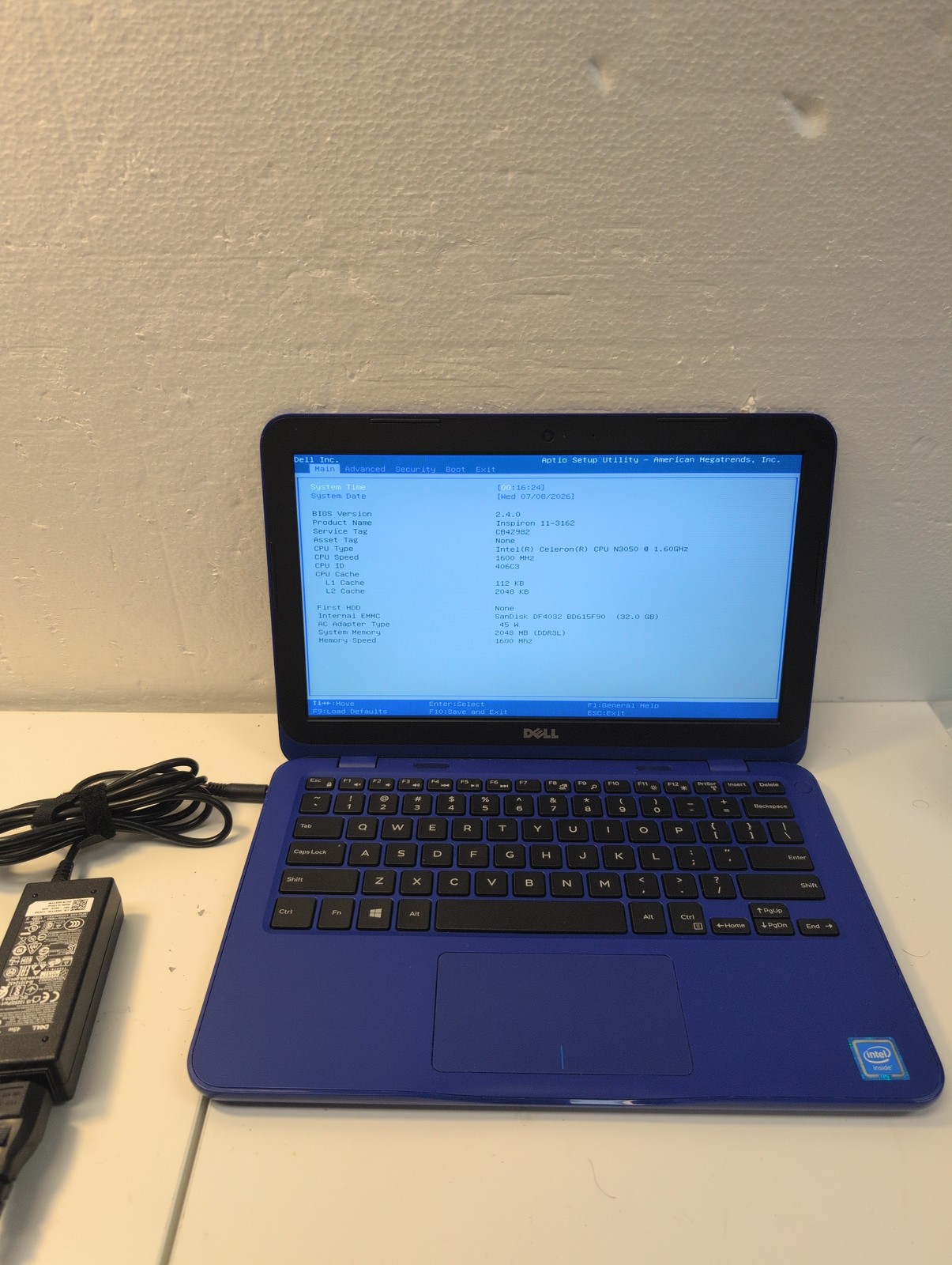 🎸 Dell Inspiron 11-3162 P24T001 11.6in Laptop Blue Celeron N3050 32GB (AS IS)