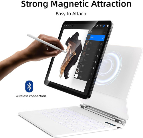 Keyboard Case for iPad Air 11 11/10.9 & Pro 11, White