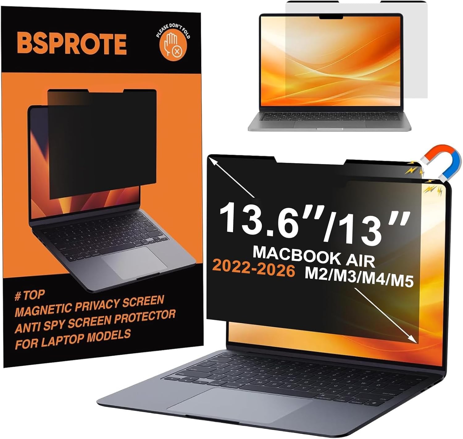 Privacy Magnetic Screen Protector for MacBook Air 13.6 & 13 Inch (2022-2026)