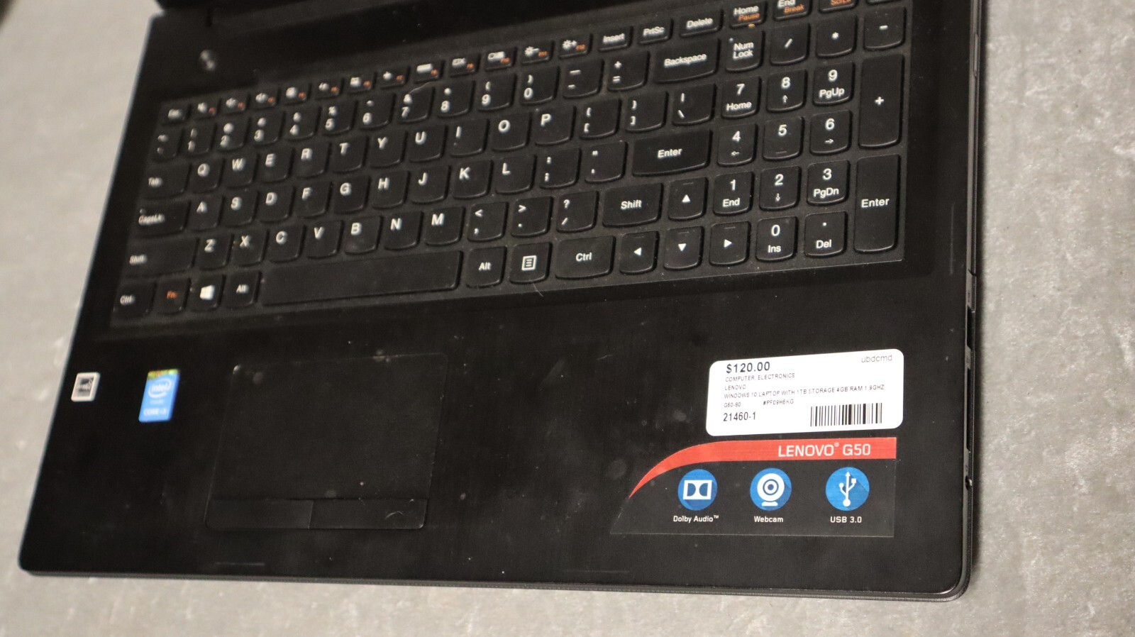 Lenovo G50-80 Windows 10 Laptop Intel Core I3 with 4GB of RAM (FOR PARTS ONLY)