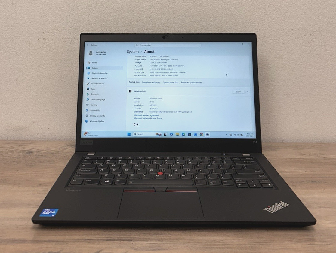 Lenovo ThinkPad T14 Gen 2 | 20W1S39Q00 14″ i5-1145G7 3.0GHz 16GB Ram 256GB SSD