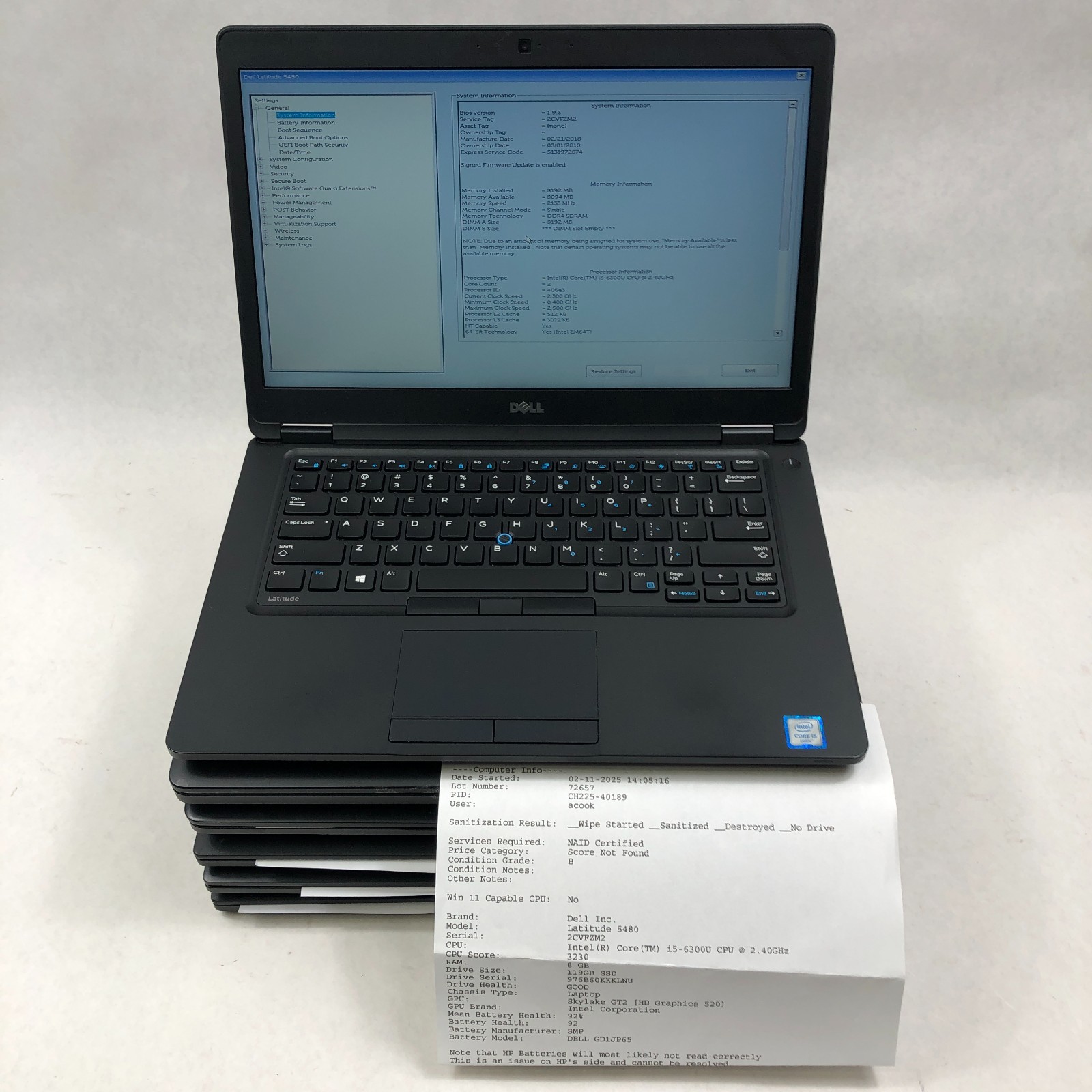 LOT OF 6 Dell Latitude Mixed Model Laptops 3470, 5480, 7480, 7490- See Listing
