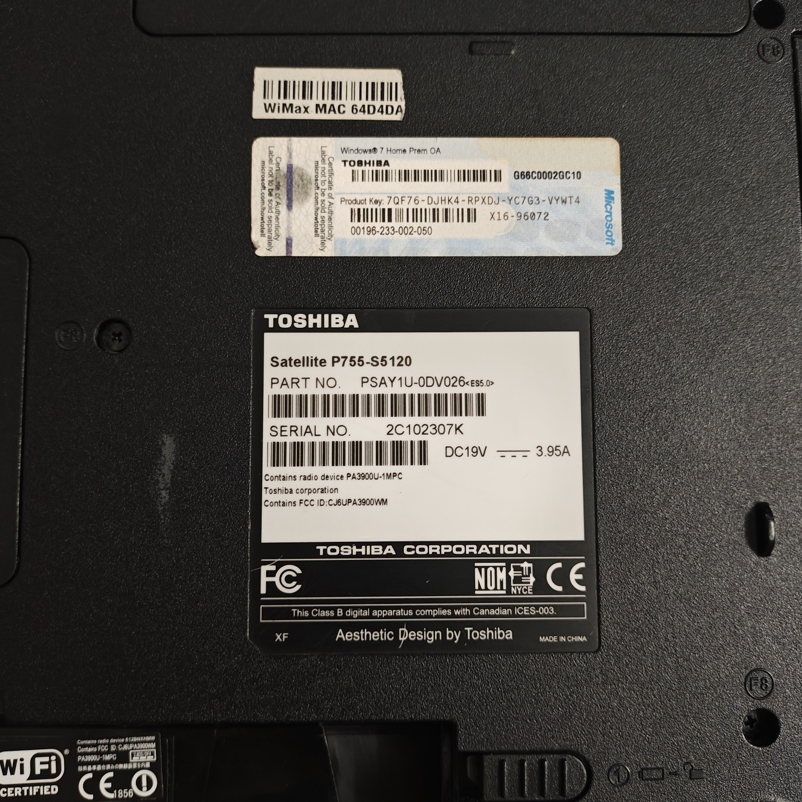 Toshiba Satellite P755-S5120 15.6″ Laptop – NO HDD/8GB RAM – BAD KEYBOARD #3903