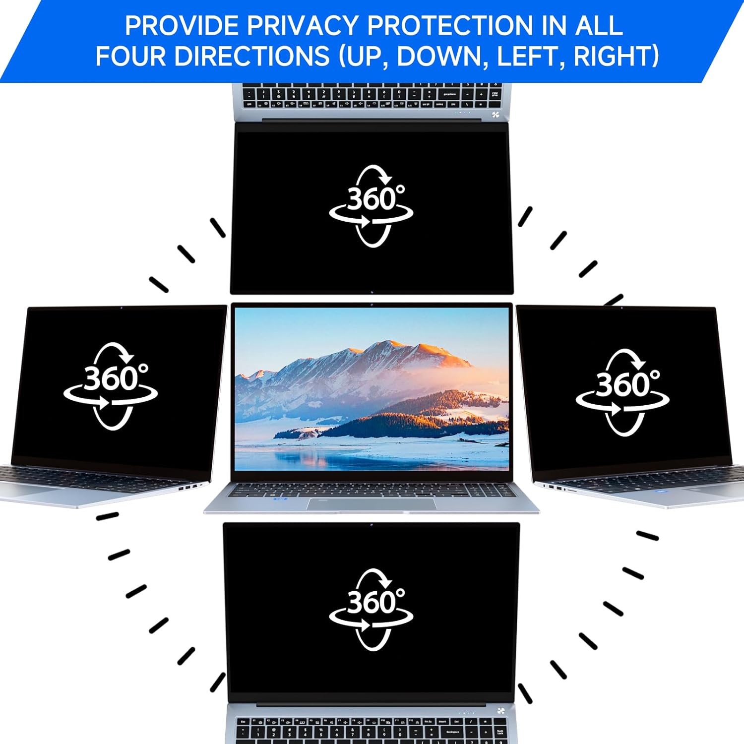 360° Removable Privacy Filter for 14″ Laptops, Anti-Glare, 16:10 Aspect Ratio
