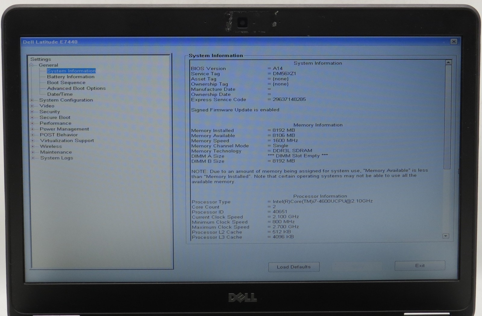 Dell Latitude E7440 | i7-4600U @ 2.10GHz | 8GB DDR3 | 256GB SATA | No OS