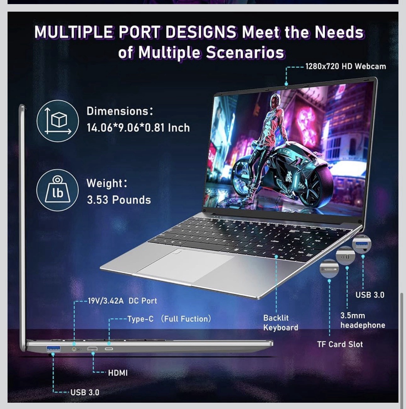 NIAKUN 15.6″ Gaming Laptop Intel N100 16GB RAM 1TB SSD FHD Windows 11 Pro