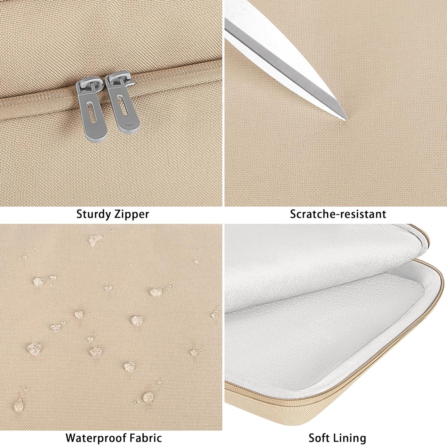 15.6 inch Laptop Case with Handle for 15 inch MacBook Air/Pro Laptop Case Beige