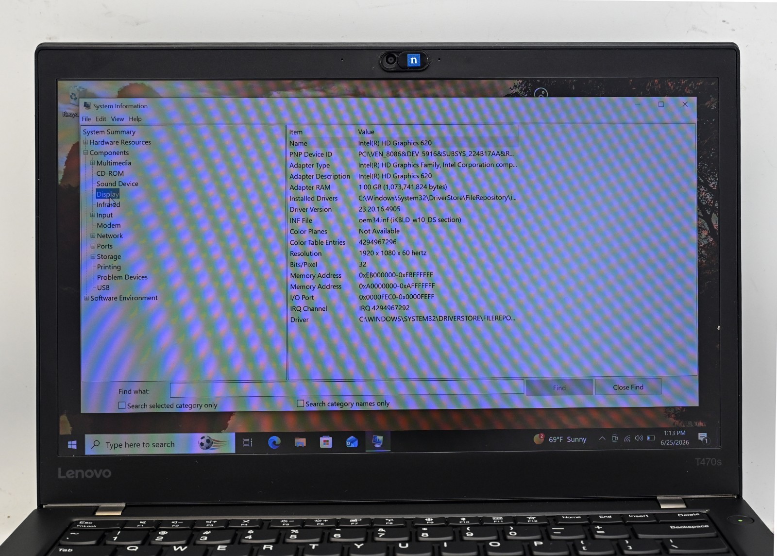 Lenovo Thinkpad T470s i5-7200u 2.6GHz 8GB RAM 128GB SSD Windows 10 Pro