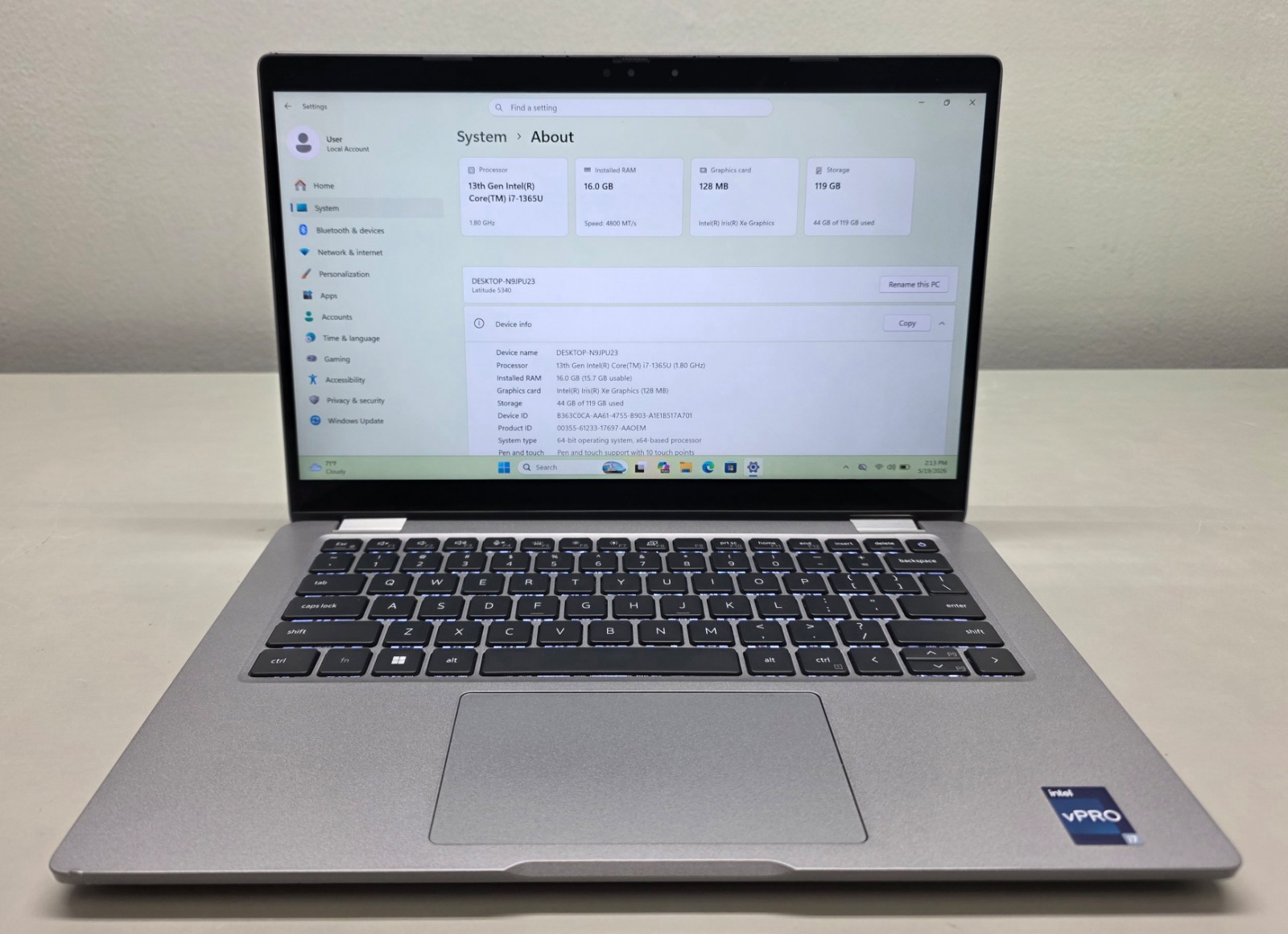 Dell Latitude 5340 13.3″ i7-1365U 1.80GHz 16GB RAM 128GB SSD Windows 11 Pro