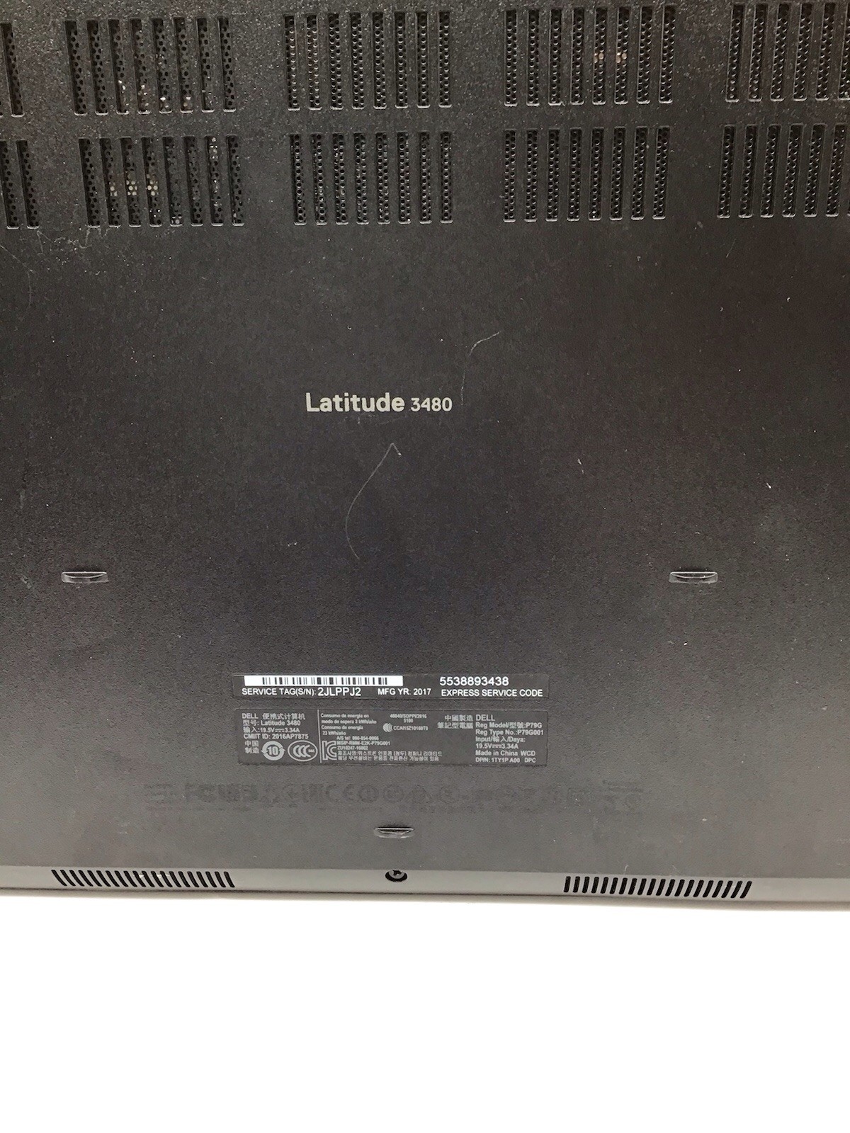 Dell Lattitude 3480 14″ Laptop i3-7100U NO RAM/SSD/OS Parts/Repair READ