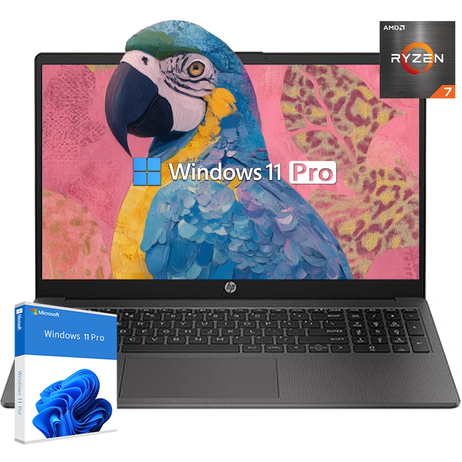 HP 255 G10 15.6″ FHD Laptop computer Win11Pro AMD R7-7730U UpTo 64GB RAM 4TB SSD