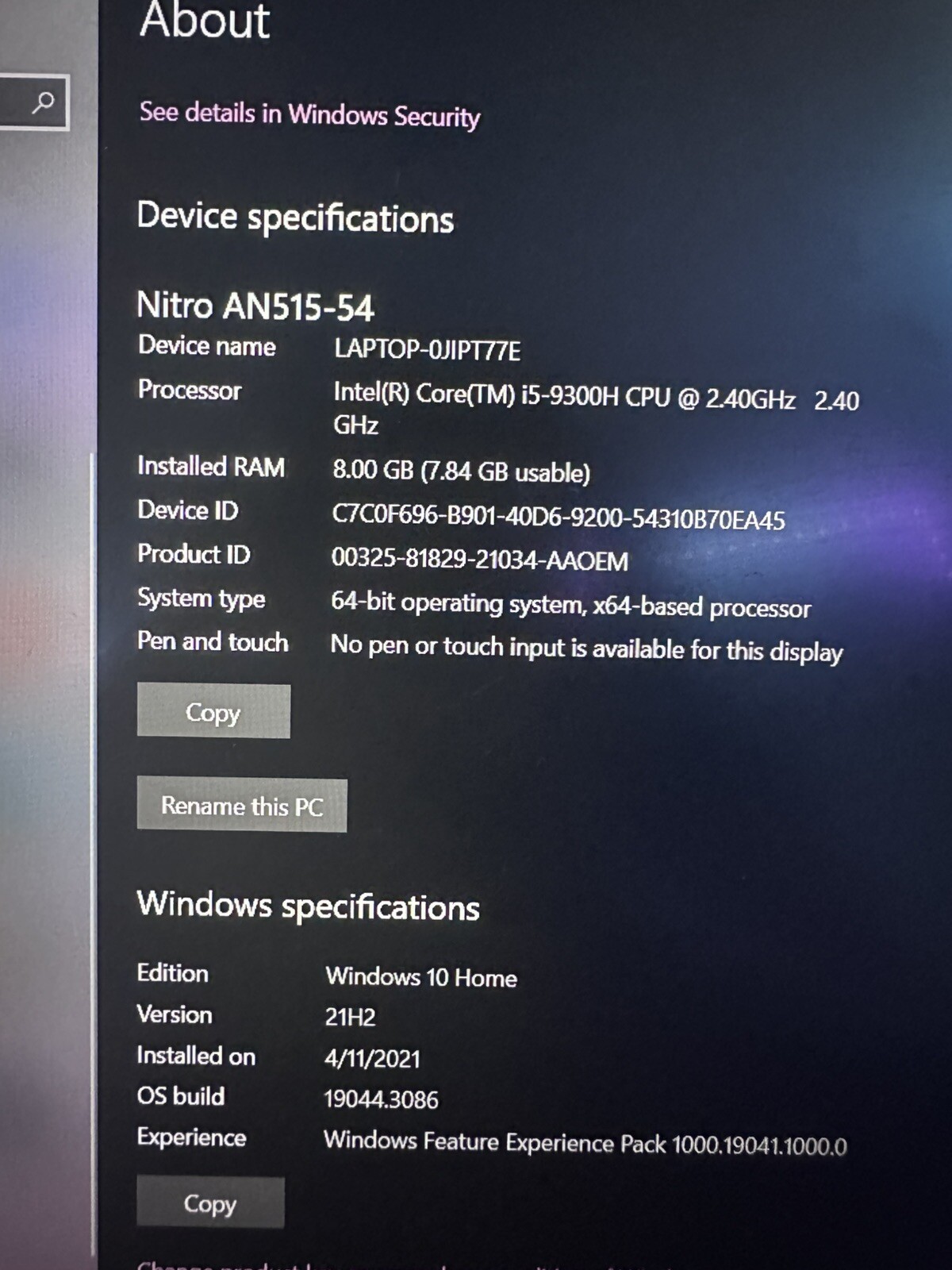 Acer Nitro 5 AN515-54-5812 15.6 inch (256GB, Intel Core i5 9th Gen., 2.40GHz,…