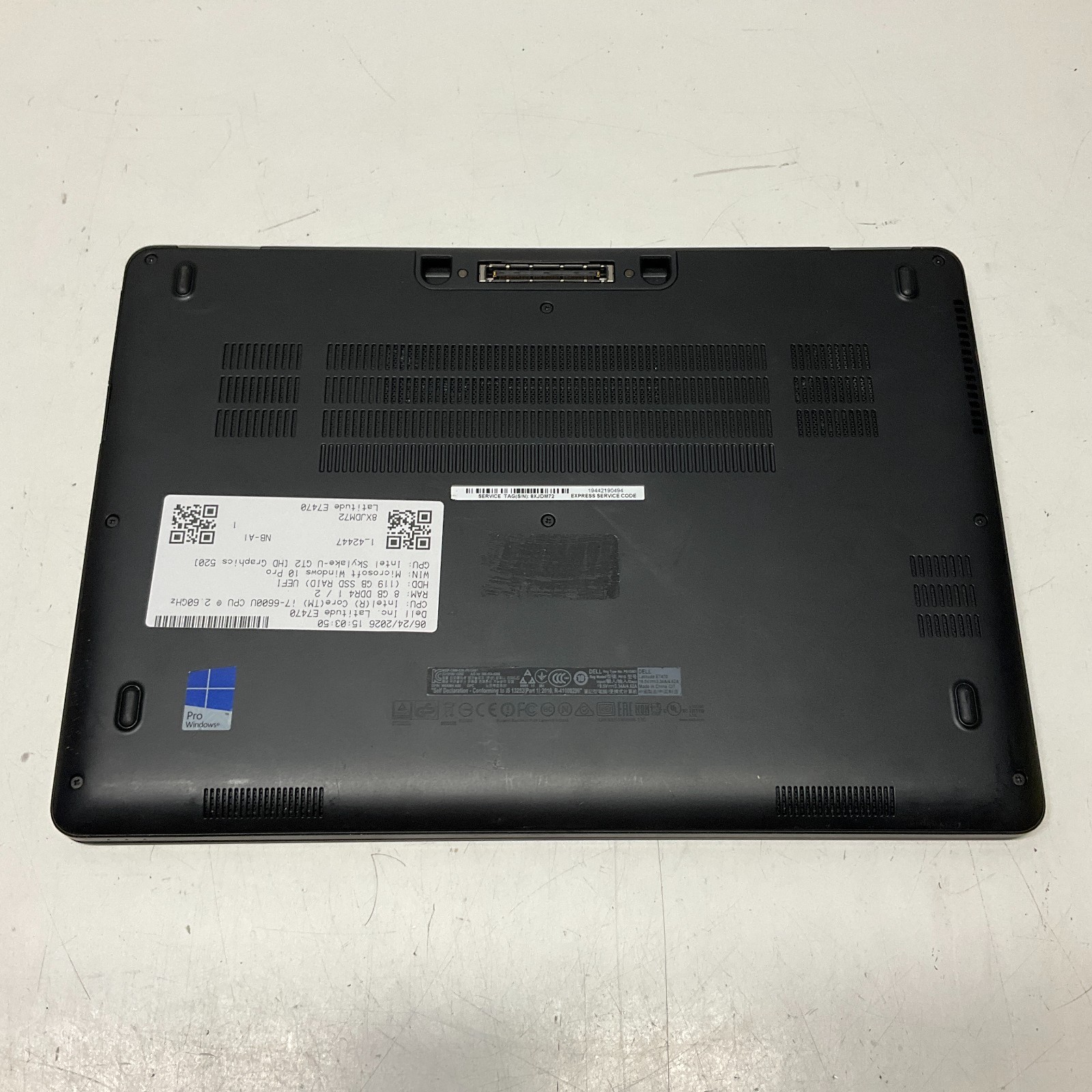 Dell Latitude E7470 14″ Laptop Intel i7-6600U 2.60GHz 8GB RAM 128GB SSD NO BATT