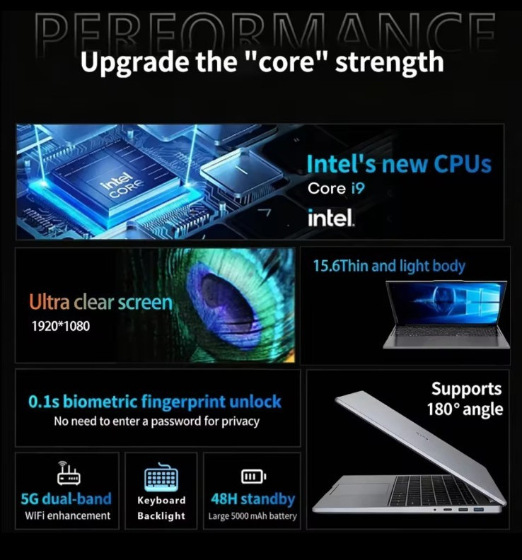2026 Intel Core i9-10980HK Laptop 16GB RAM 2TB SSD 15.6″ FHD Win 11 Pro