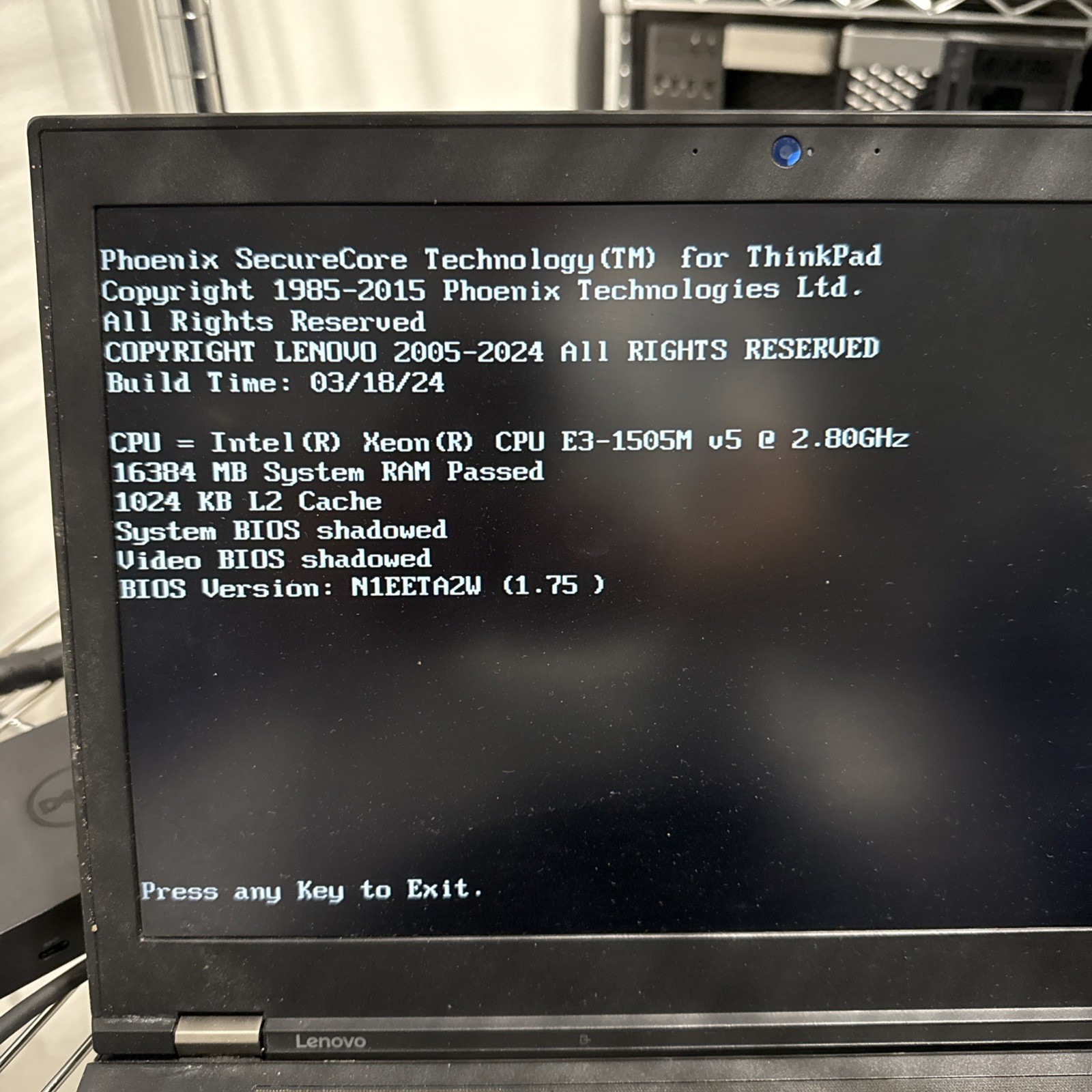 Lenovo Thinkpad P50 Intel Xeon E3-1505M 16GB RAM No HDD NO SSD NO OS Laptop